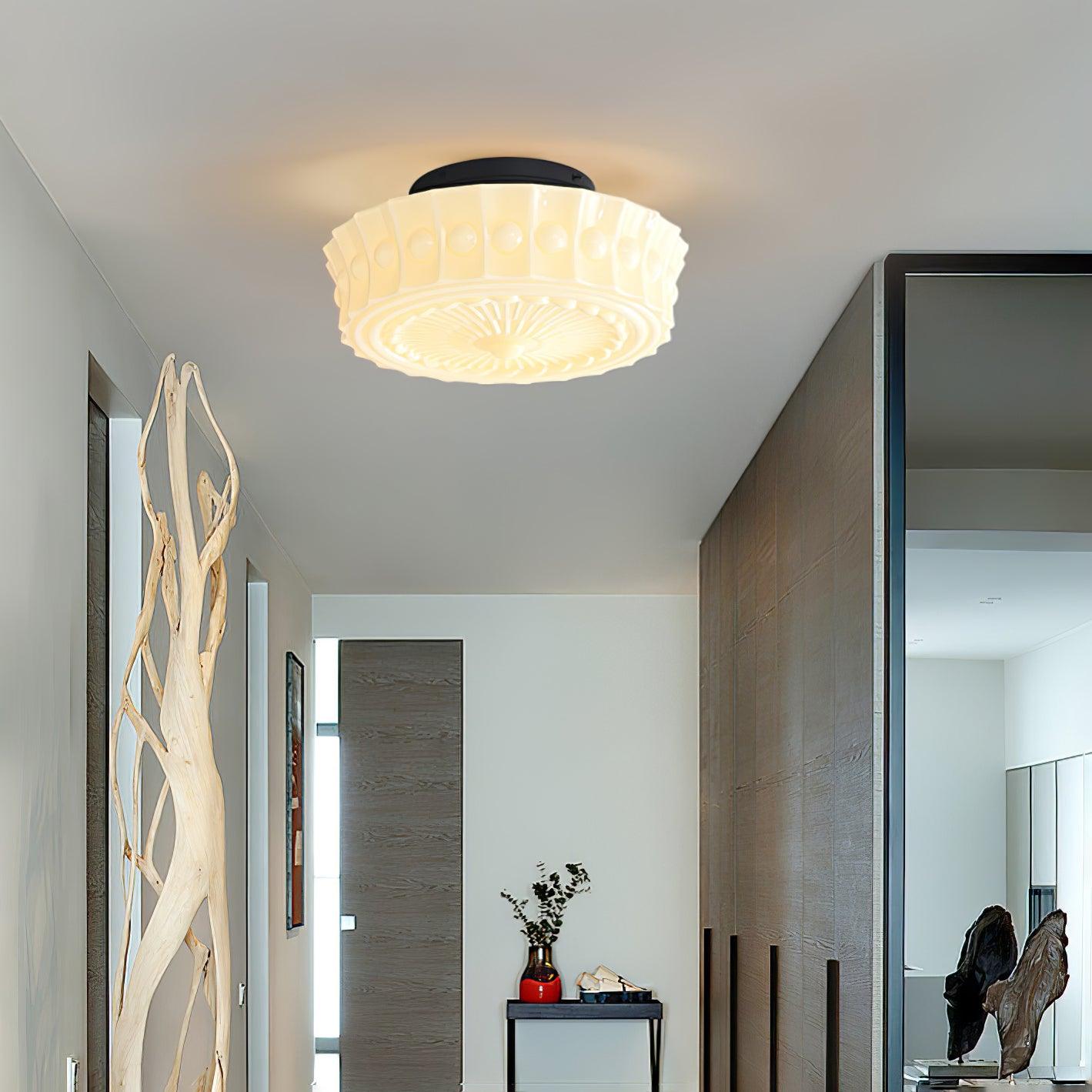 Charles Edwards Ceiling Lamp | Metal & Glass | Black Finish