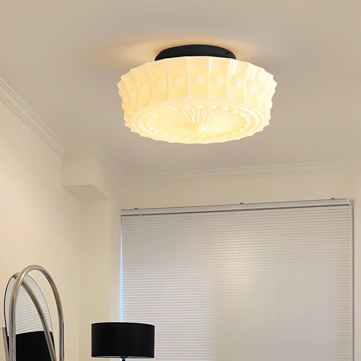 Charles Edwards Ceiling Lamp | Metal & Glass | Black Finish