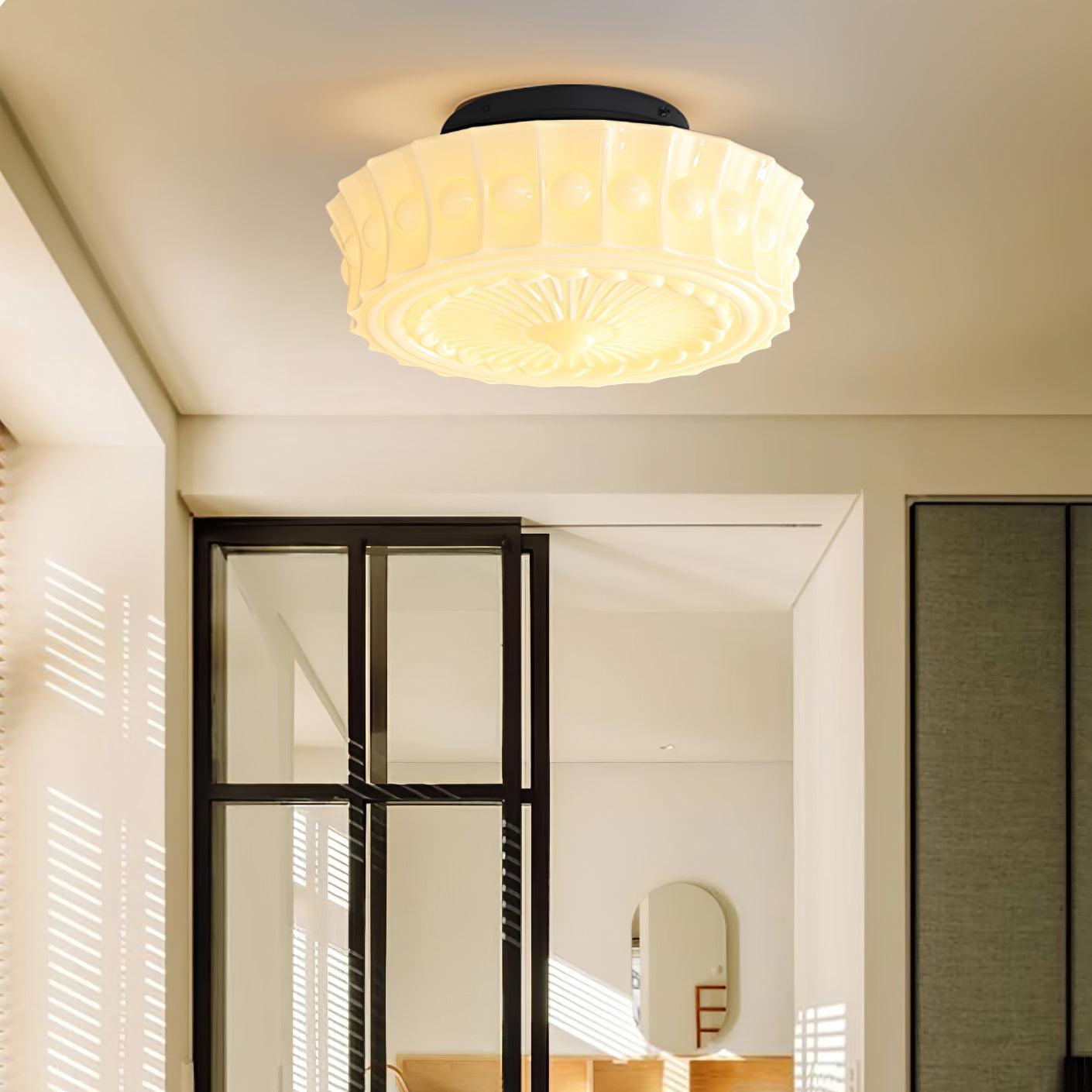 Charles Edwards Ceiling Lamp | Metal & Glass | Black Finish