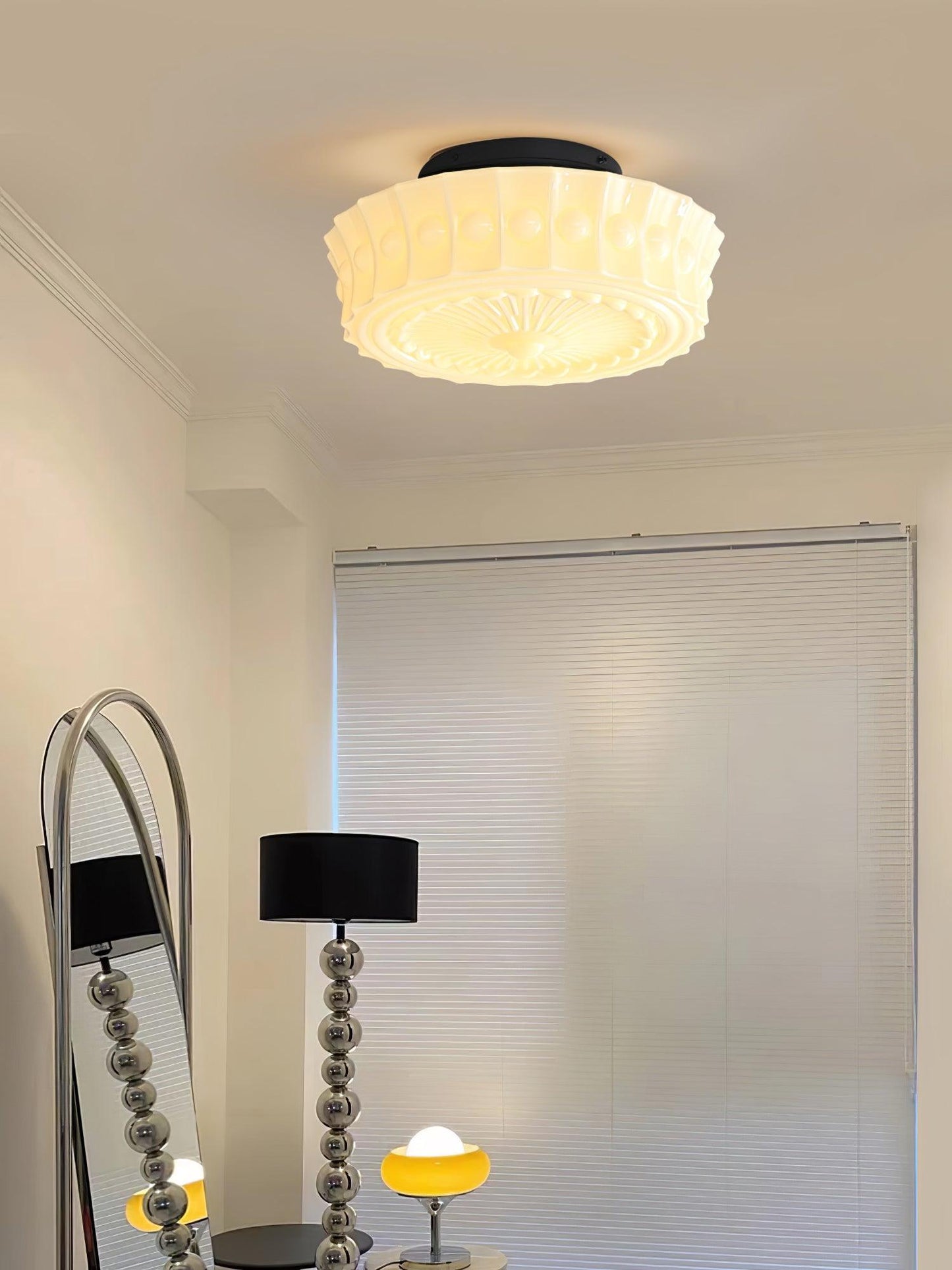 Charles Edwards Ceiling Lamp | Metal & Glass | Black Finish