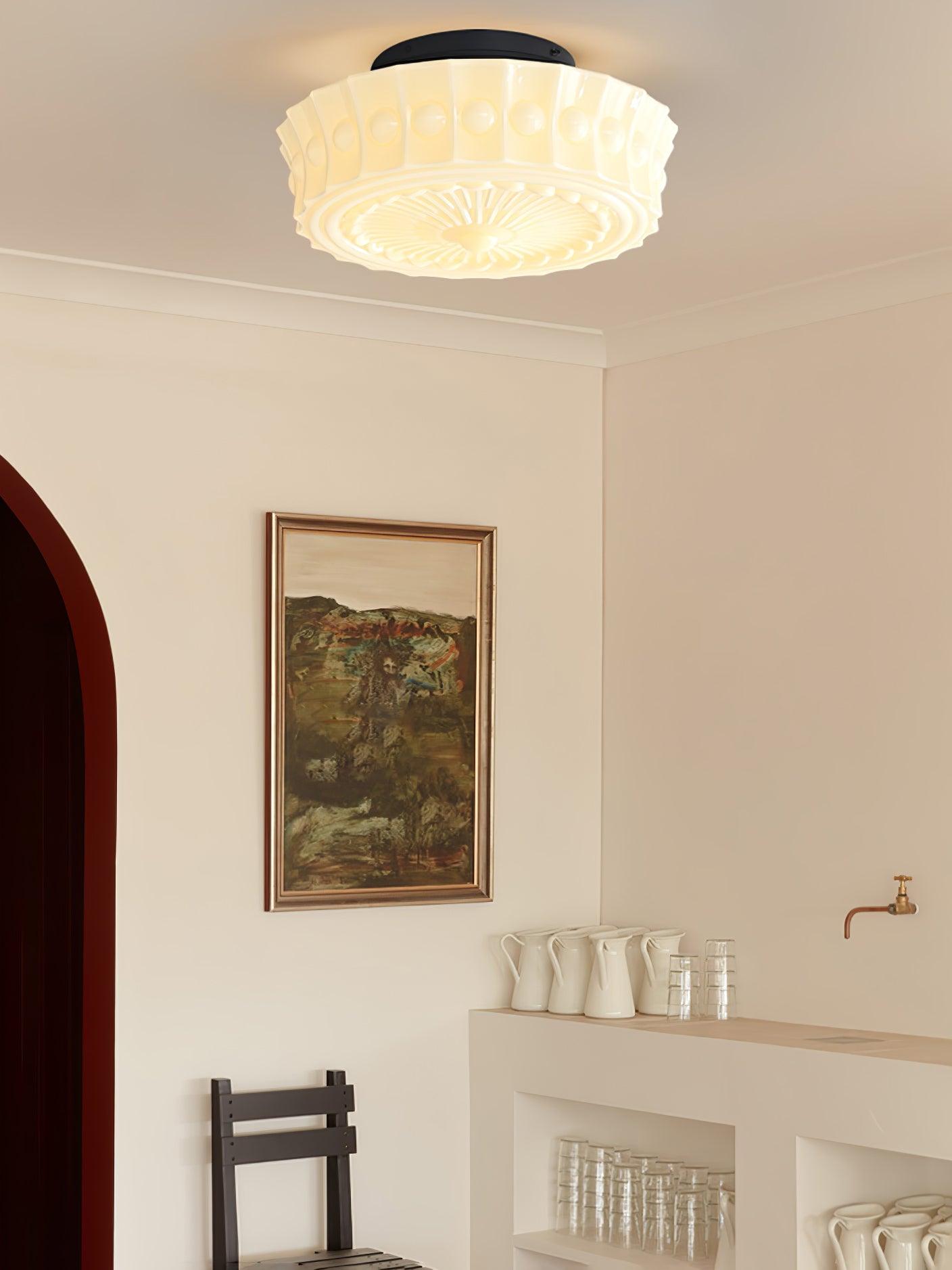 Charles Edwards Ceiling Lamp | Metal & Glass | Black Finish