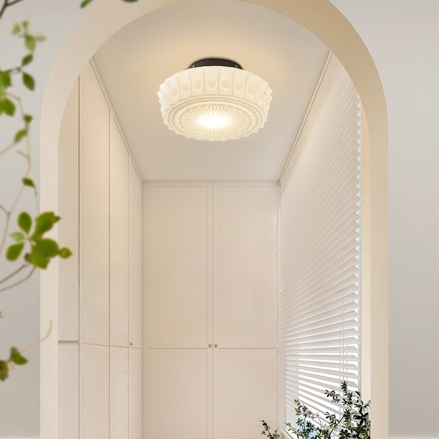 Charles Edwards Ceiling Lamp | Metal & Glass | Black Finish