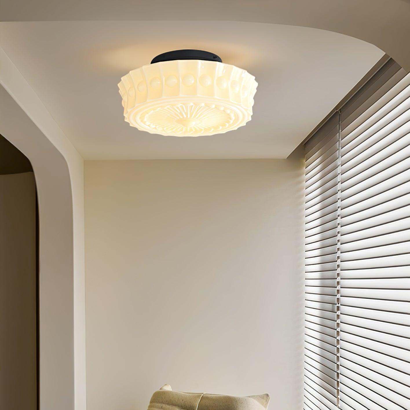 Charles Edwards Ceiling Lamp | Metal & Glass | Black Finish