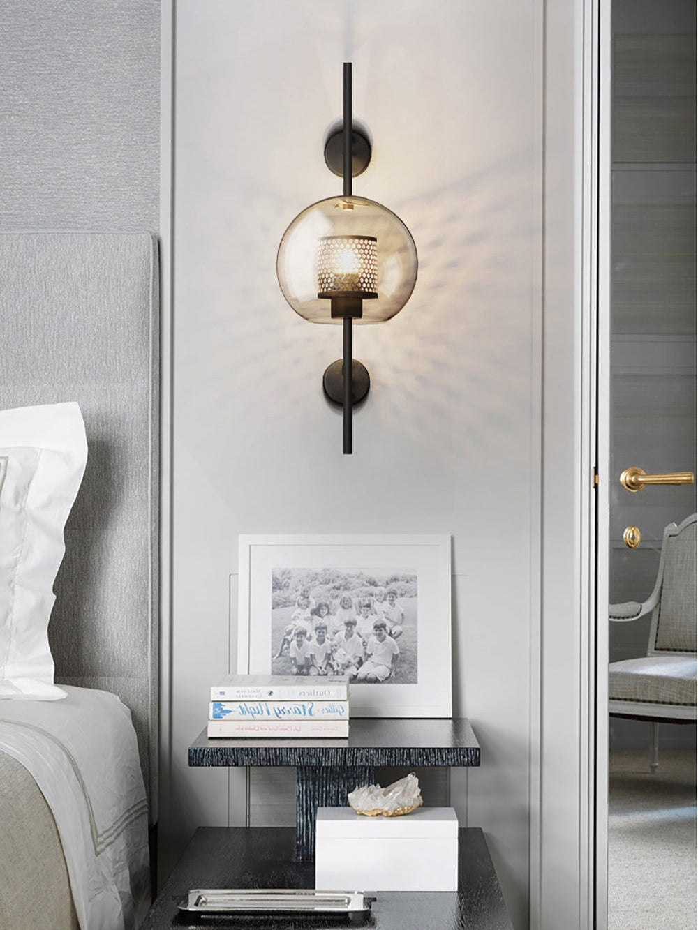 Chiswick Glass Wall Light | Clear Glass & Metal | Set of 2