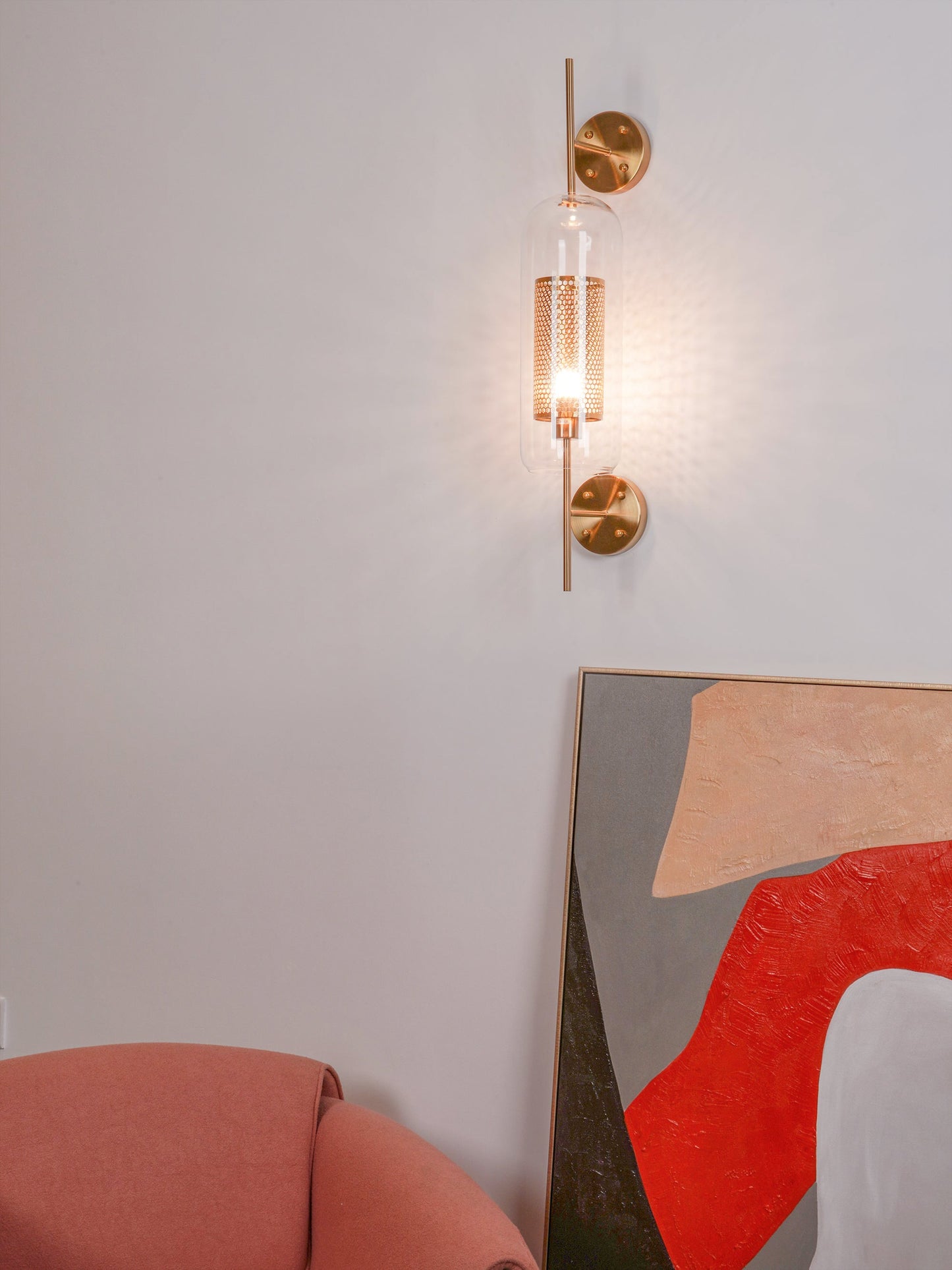 Chiswick Glass Wall Light | Clear Glass & Metal | Set of 2