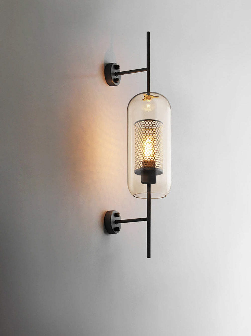 Chiswick Glass Wall Light | Clear Glass & Metal | Set of 2