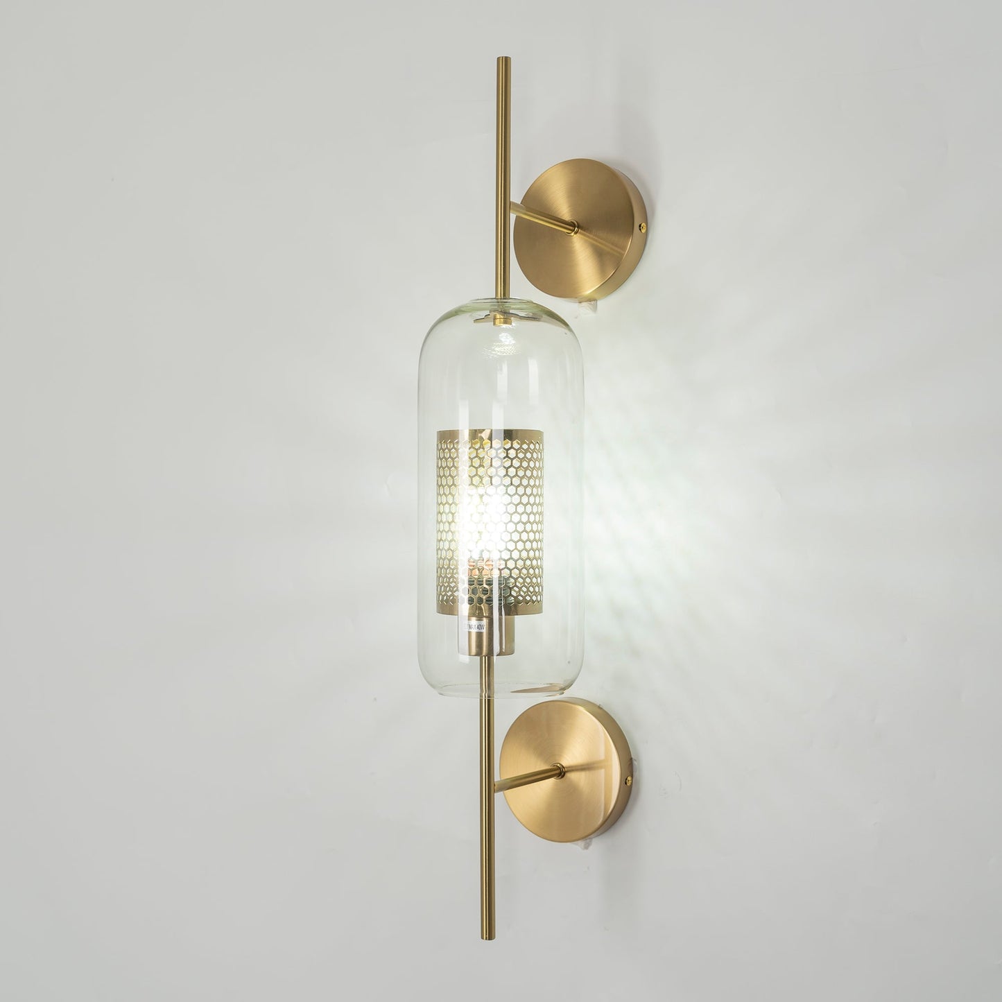 Chiswick Glass Wall Light | Clear Glass & Metal | Set of 2