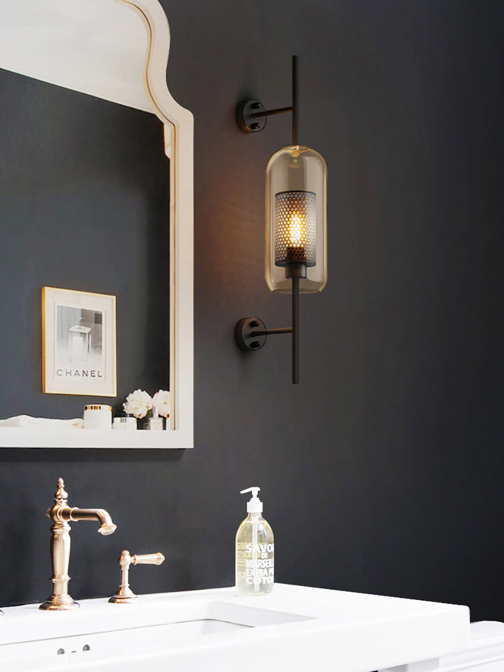 Chiswick Glass Wall Light | Clear Glass & Metal | Set of 2