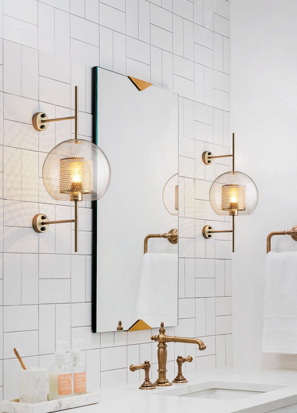 Chiswick Glass Wall Light | Clear Glass & Metal | Set of 2