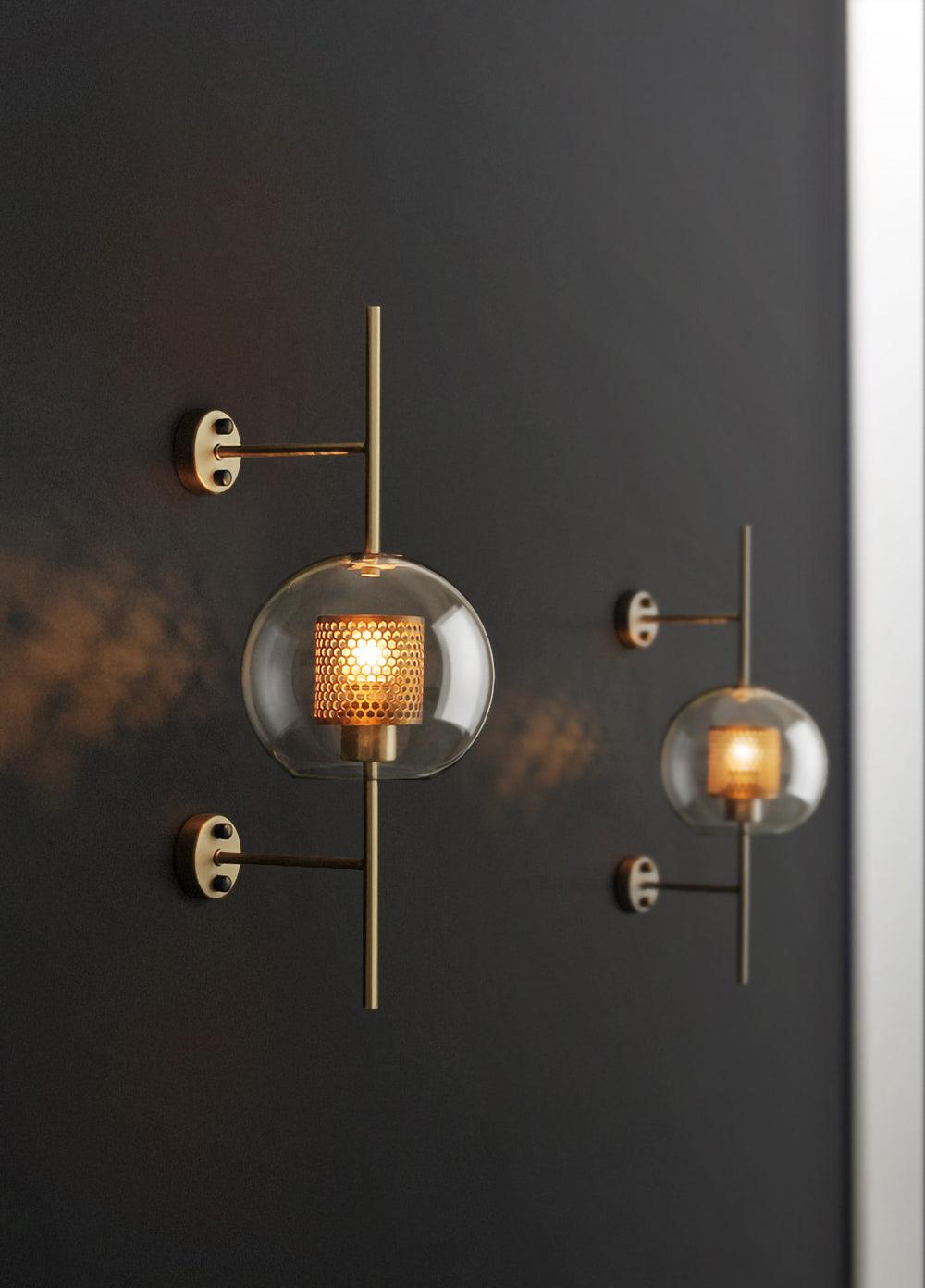 Chiswick Glass Wall Light | Clear Glass & Metal | Set of 2