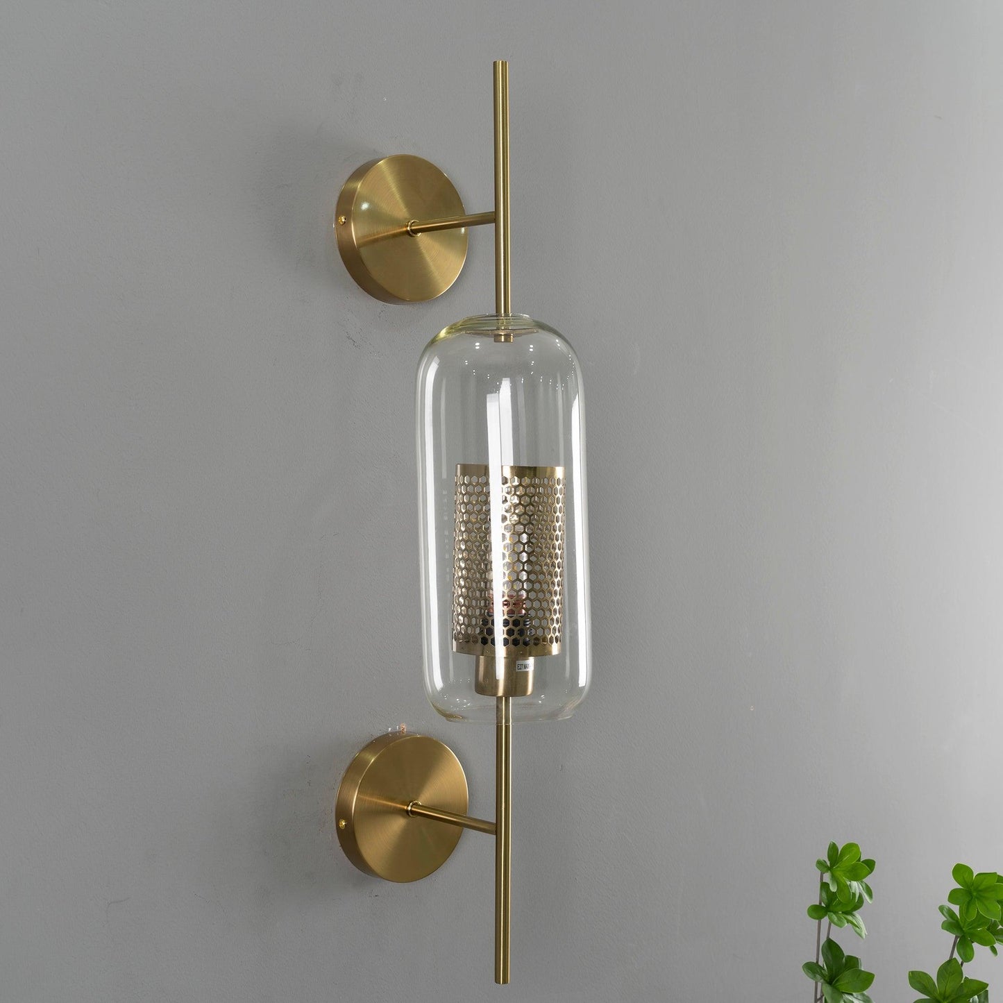 Chiswick Glass Wall Light | Clear Glass & Metal | Set of 2