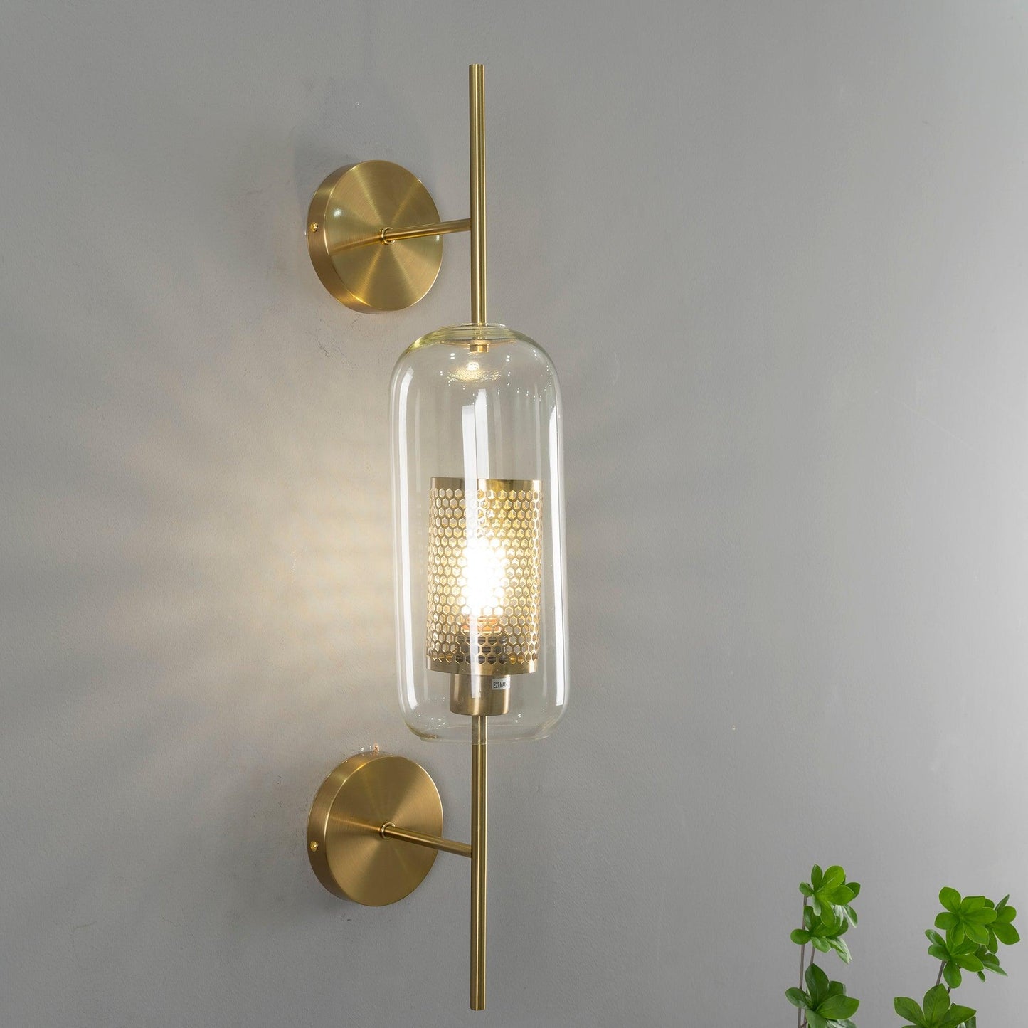 Chiswick Glass Wall Light | Clear Glass & Metal | Set of 2