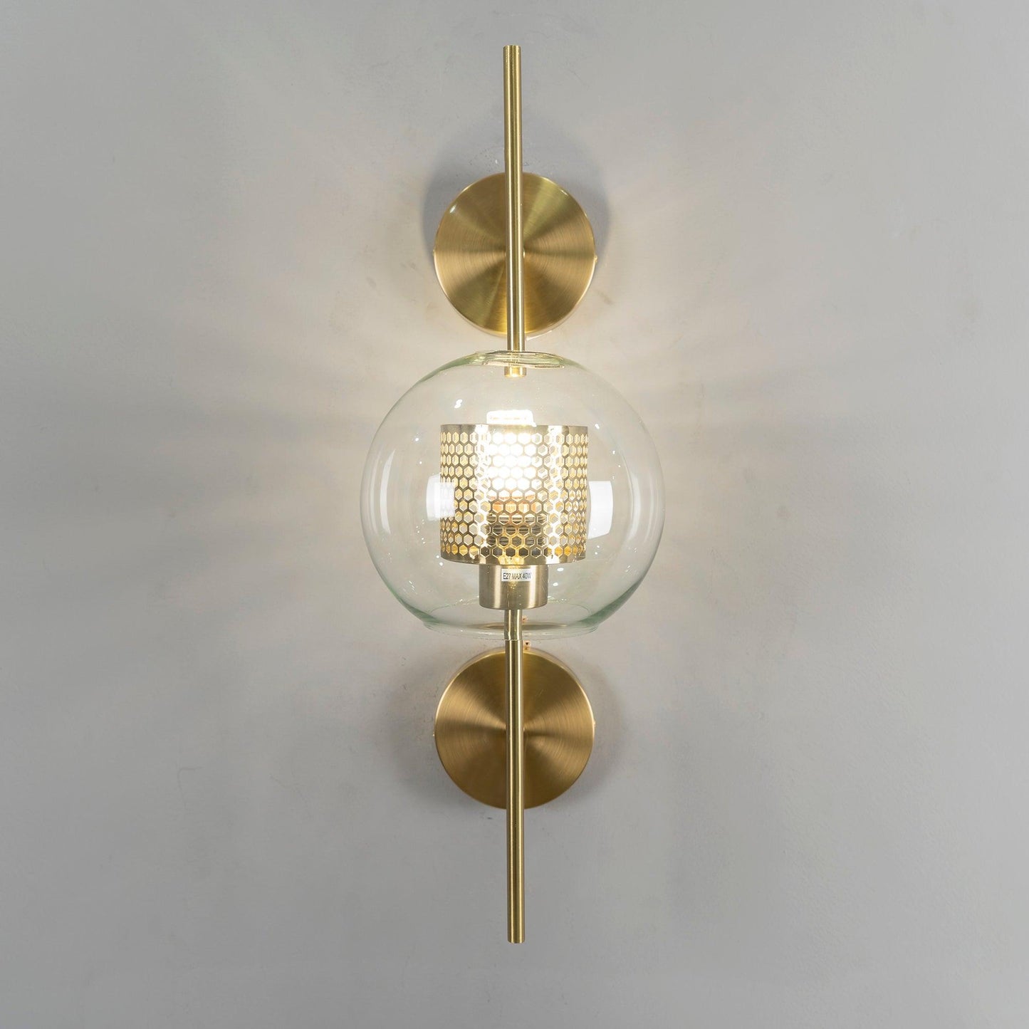 Chiswick Glass Wall Light | Clear Glass & Metal | Set of 2