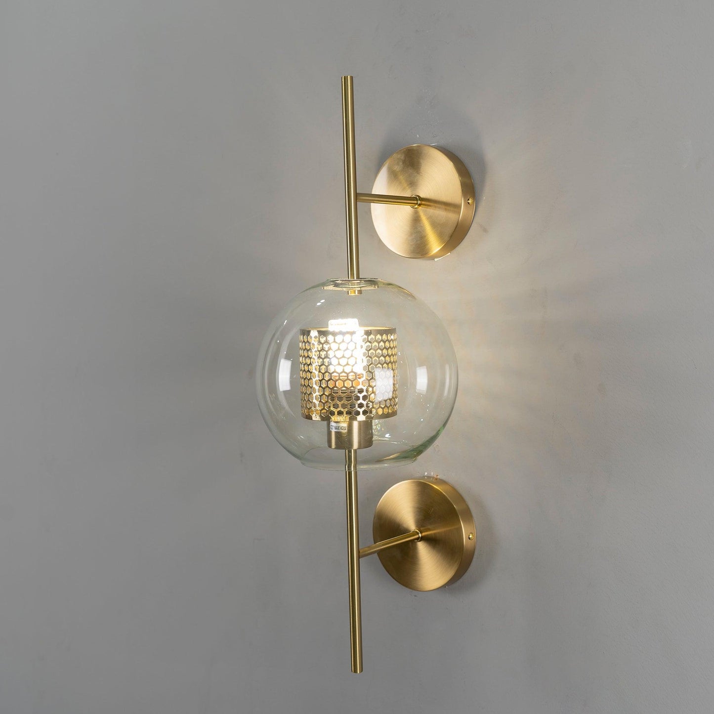 Chiswick Glass Wall Light | Clear Glass & Metal | Set of 2