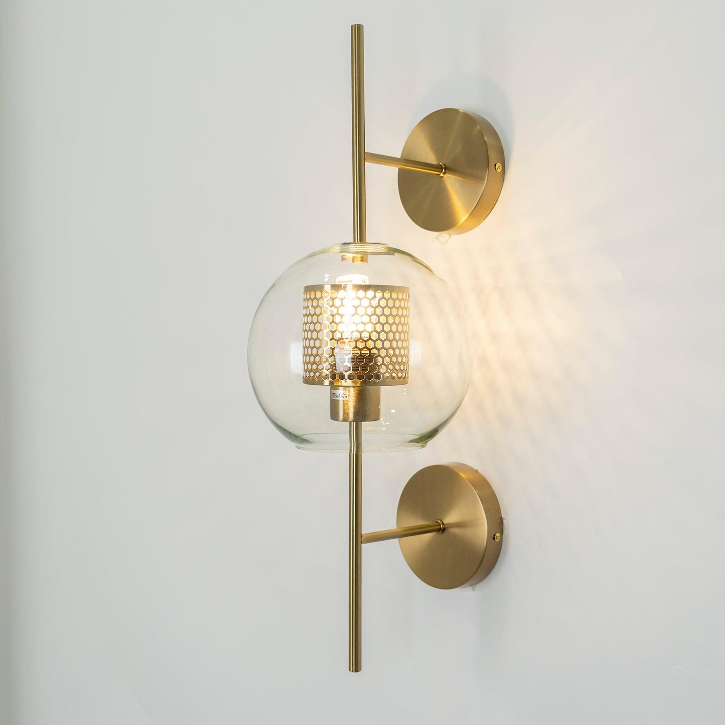 Chiswick Glass Wall Light | Clear Glass & Metal | Set of 2