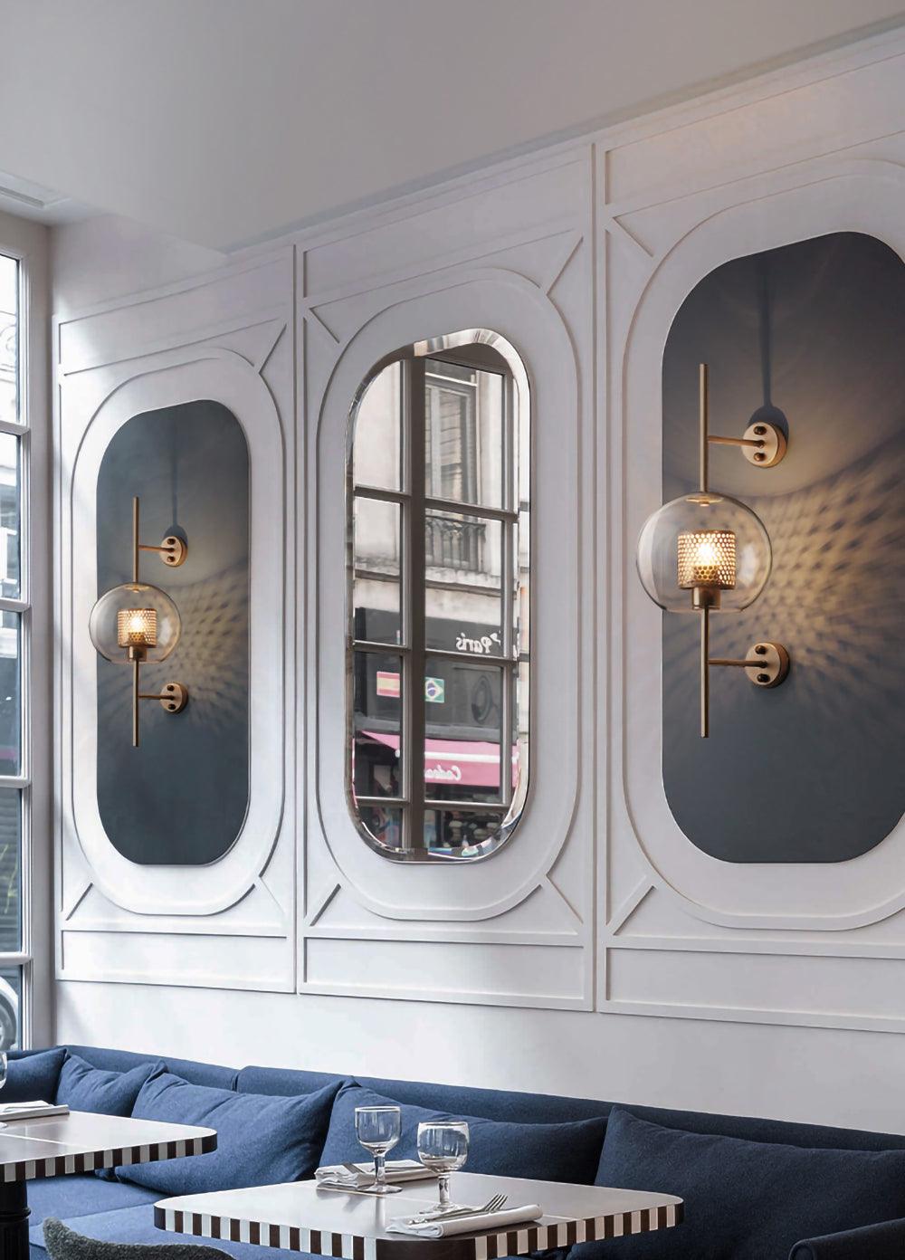 Chiswick Glass Wall Light | Clear Glass & Metal | Set of 2