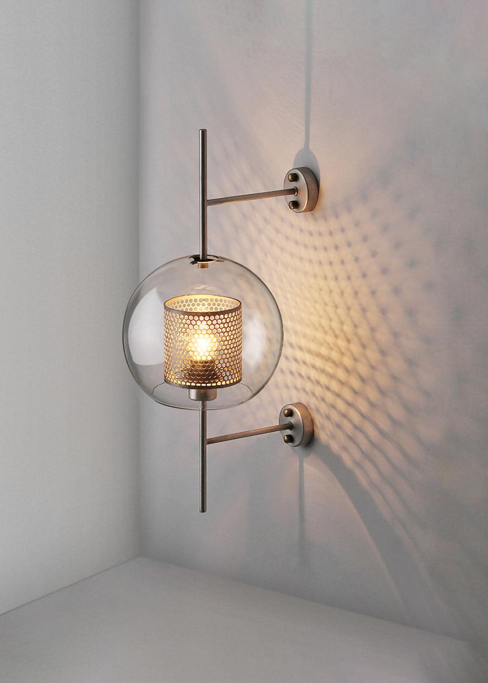 Chiswick Glass Wall Light | Clear Glass & Metal | Set of 2
