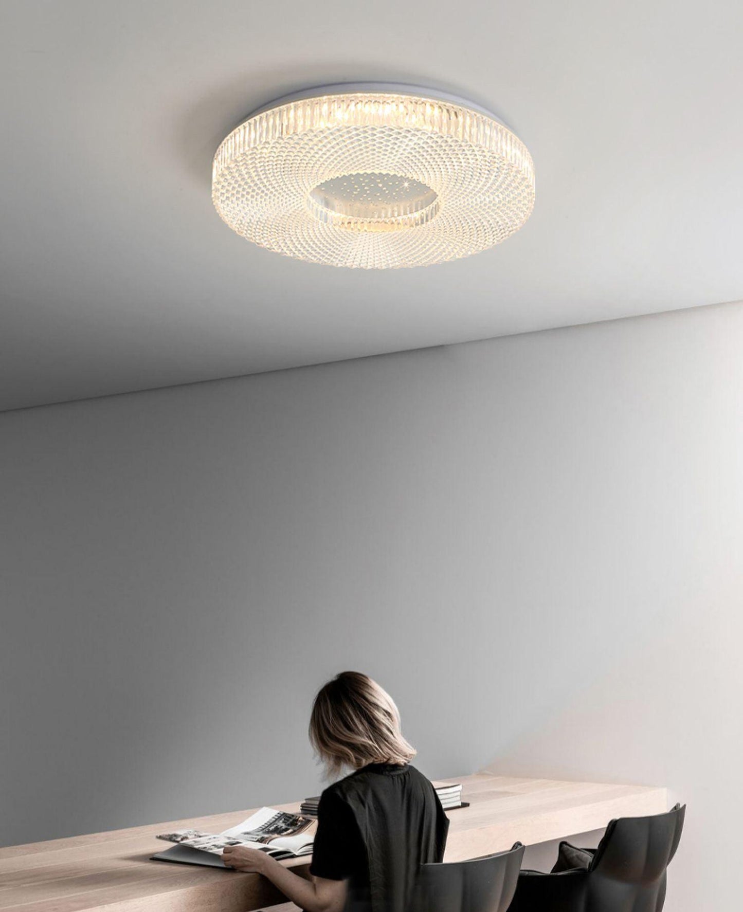 Cimona Flush Light | Iron & Acrylic | Gold or White