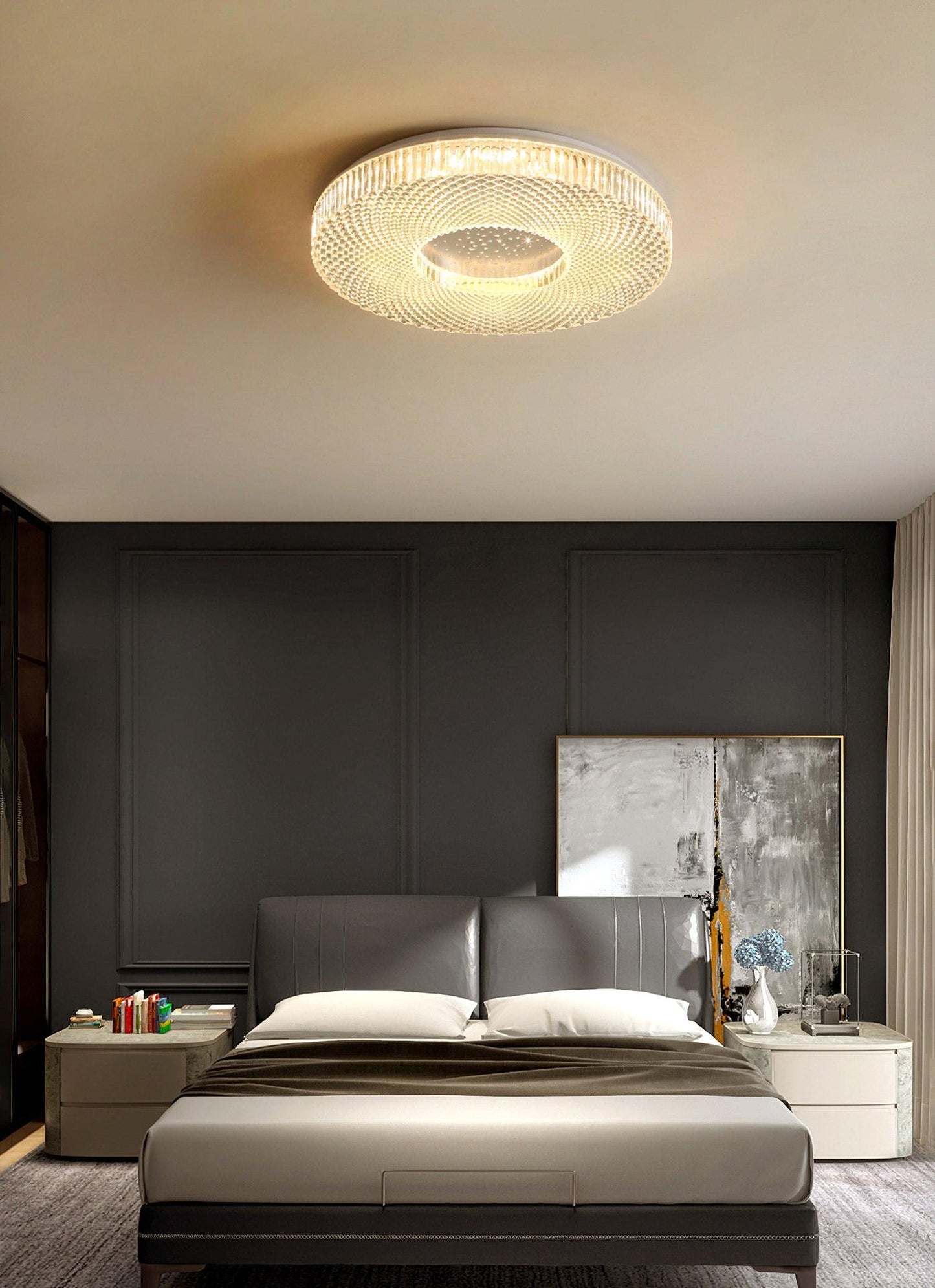 Cimona Flush Light | Iron & Acrylic | Gold or White