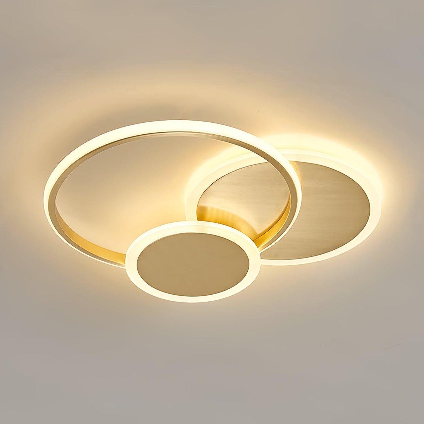 Circles LED Ceiling Light | Gold Finish | 3 Lighting Rings