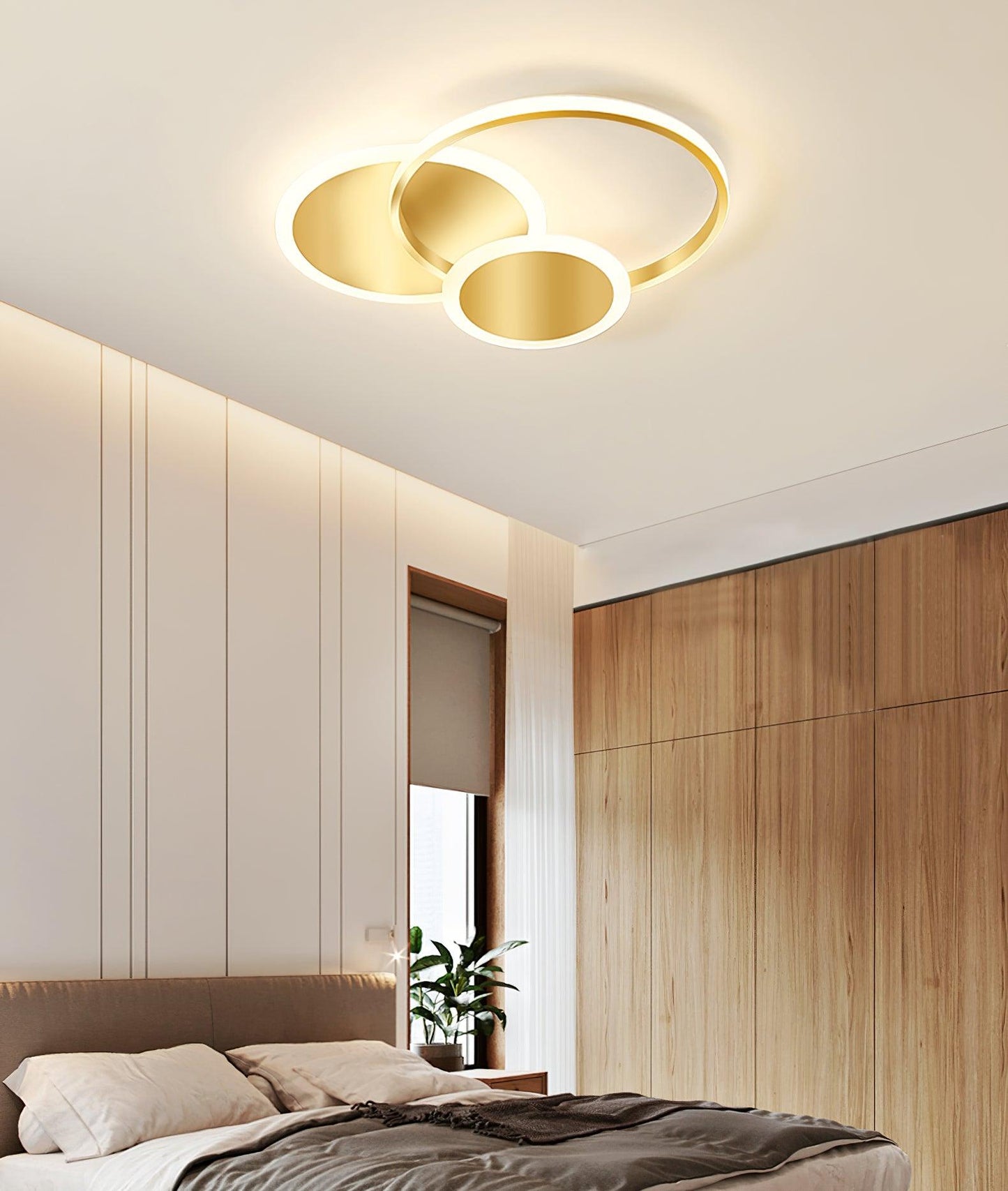 Circles LED Ceiling Light | Gold Finish | 3 Lighting Rings