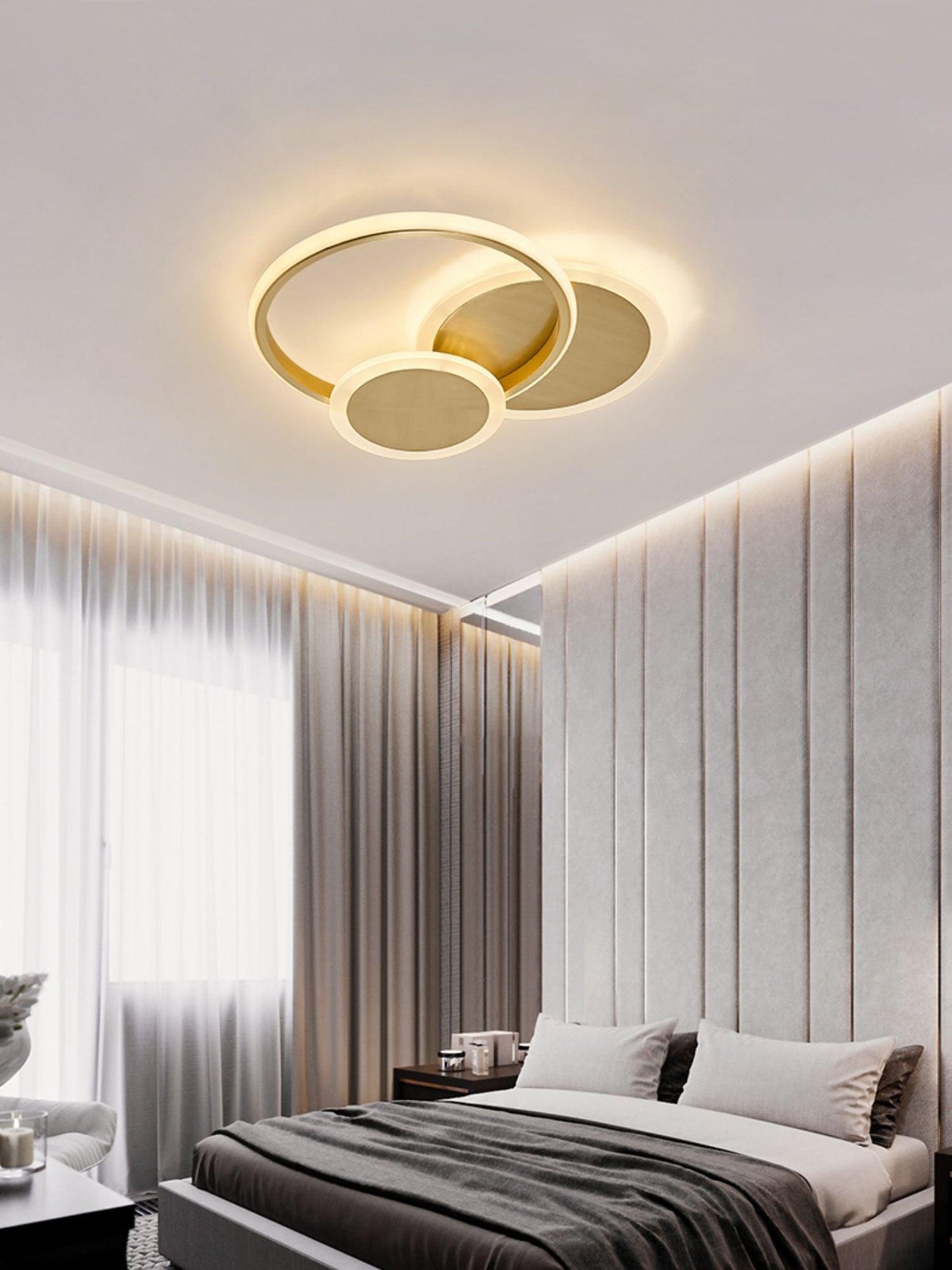 Circles LED Ceiling Light | Gold Finish | 3 Lighting Rings