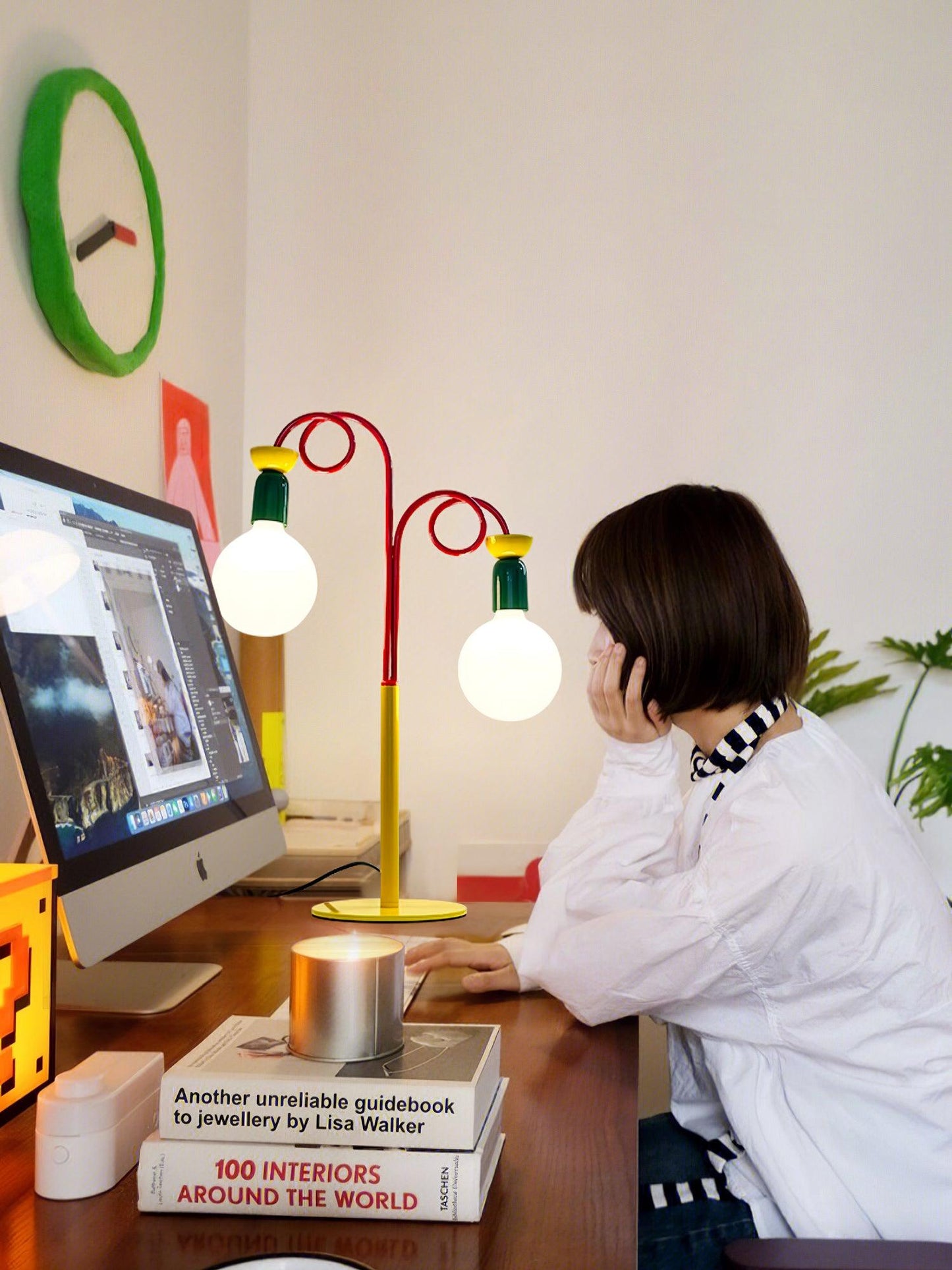 Circulo Play Table Lamp | Geometric Design | Red, Green, Yellow Accents