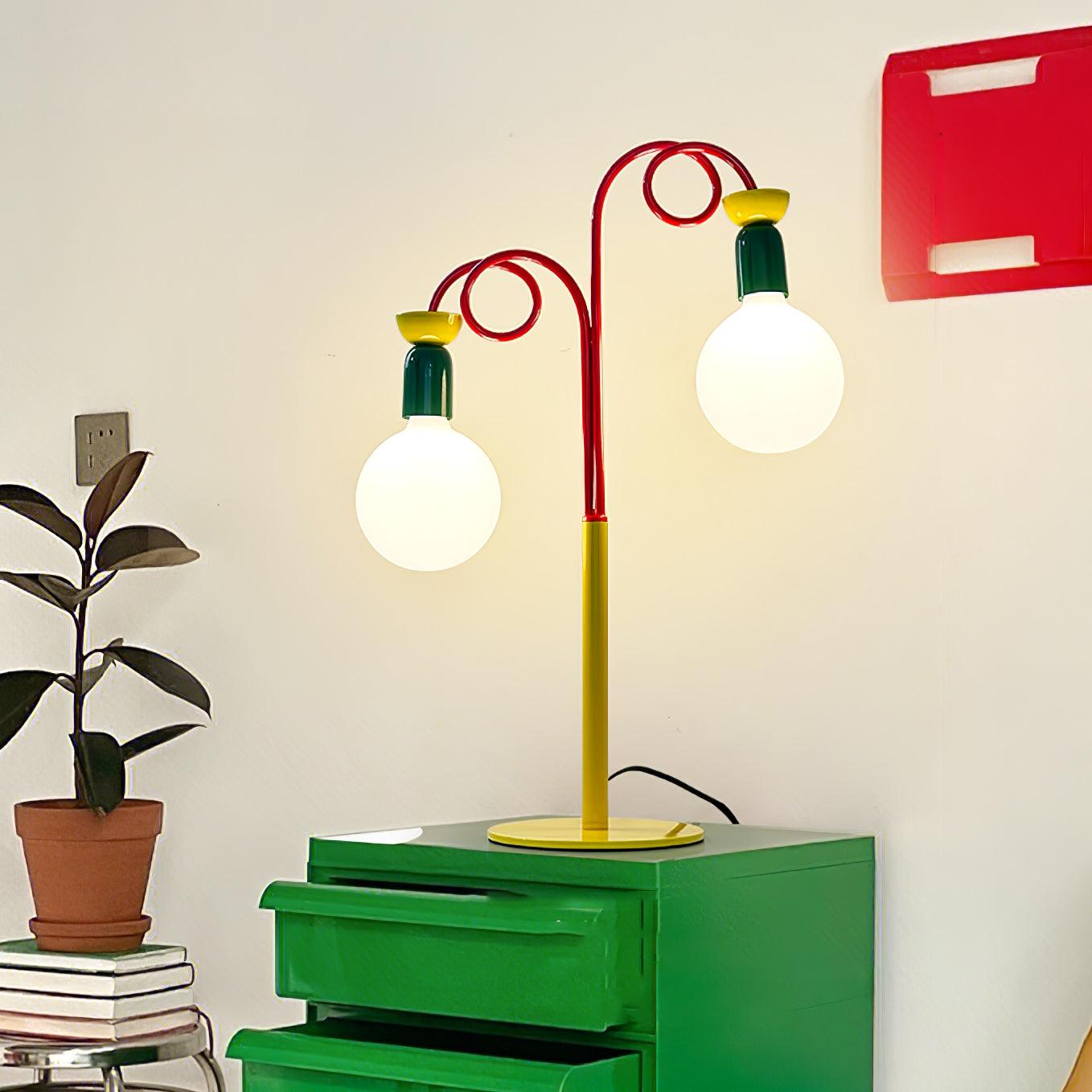 Circulo Play Table Lamp | Geometric Design | Red, Green, Yellow Accents