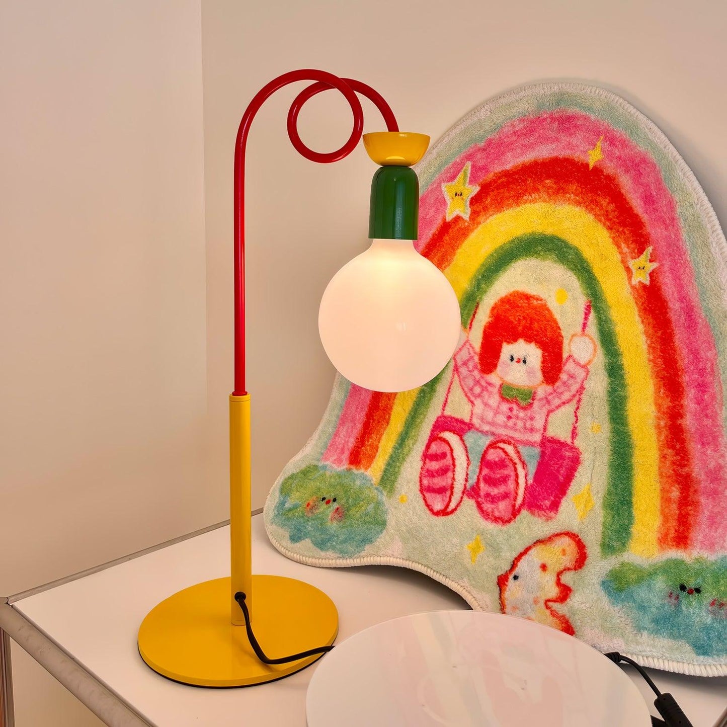 Circulo Play Table Lamp | Geometric Design | Red, Green, Yellow Accents