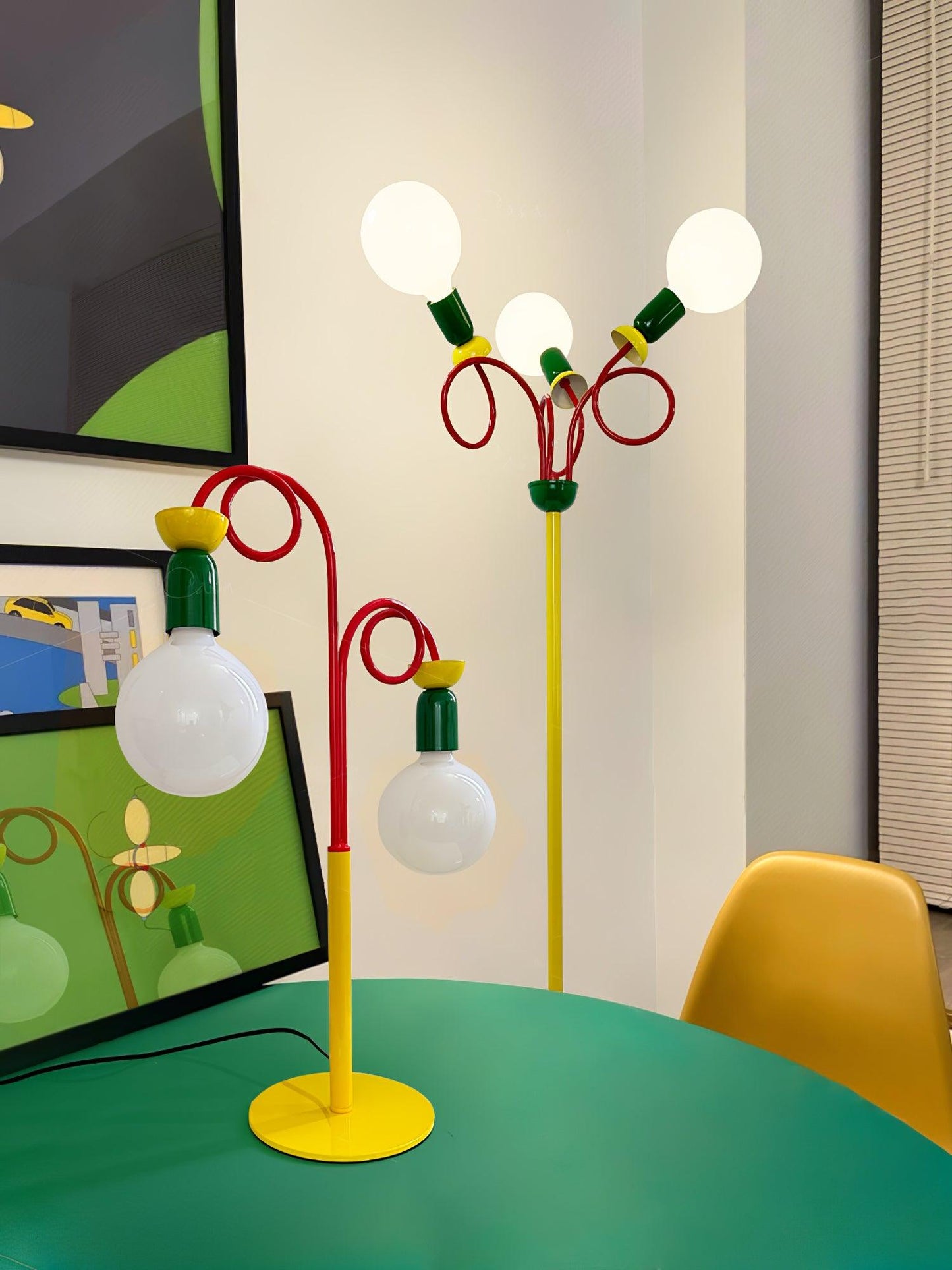 Circulo Play Table Lamp | Geometric Design | Red, Green, Yellow Accents