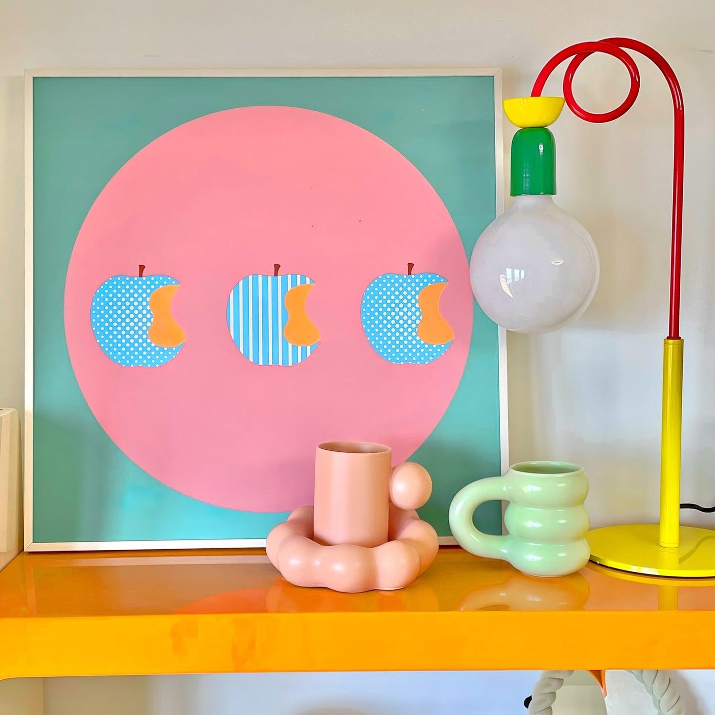 Circulo Play Table Lamp | Geometric Design | Red, Green, Yellow Accents