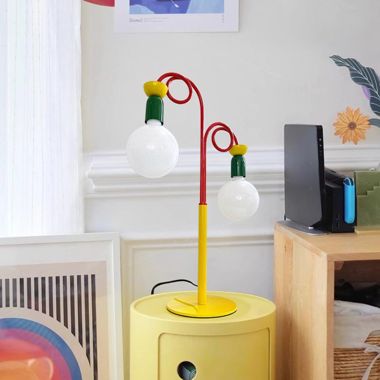 Circulo Play Table Lamp | Geometric Design | Red, Green, Yellow Accents