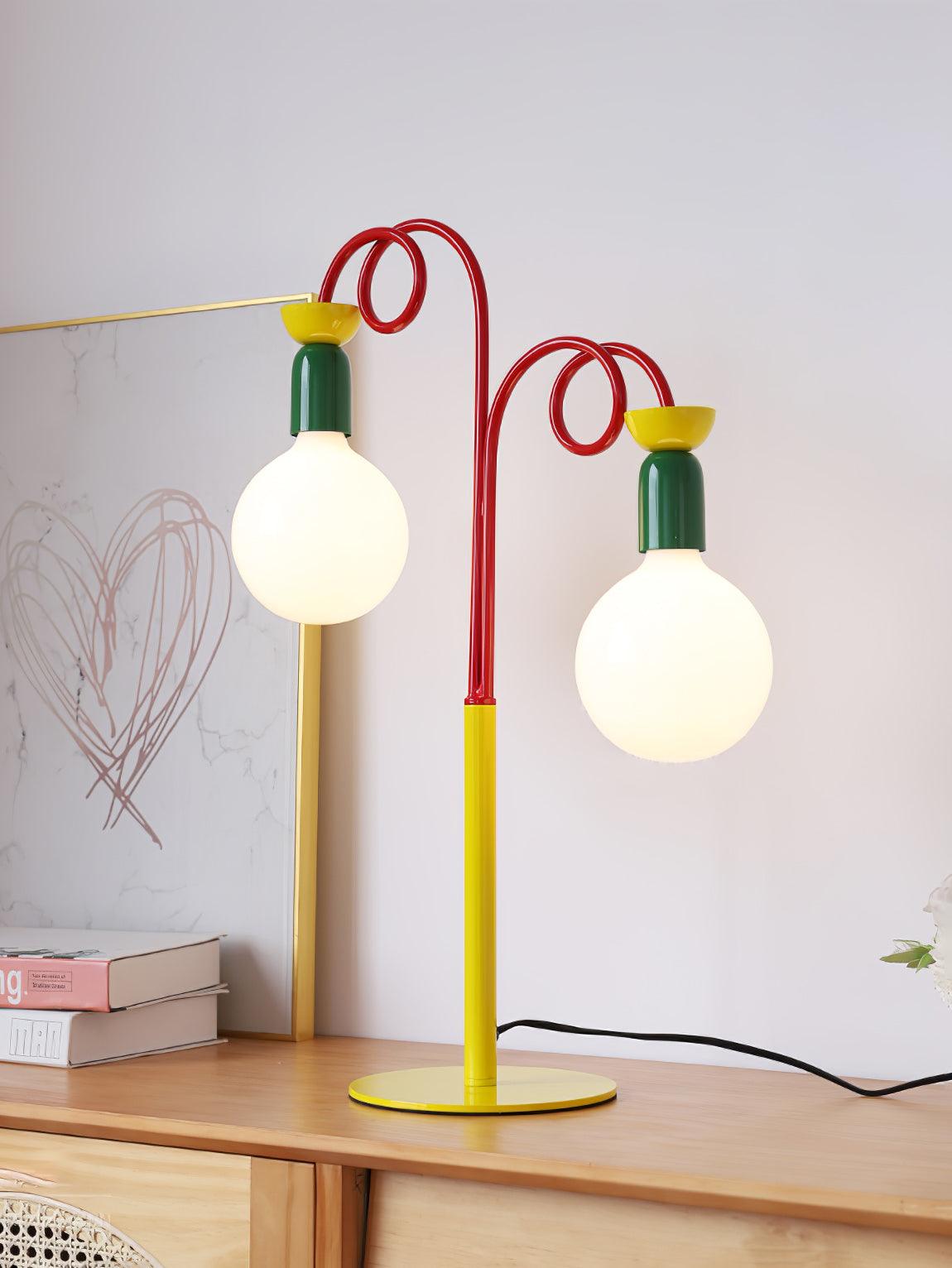 Circulo Play Table Lamp | Geometric Design | Red, Green, Yellow Accents