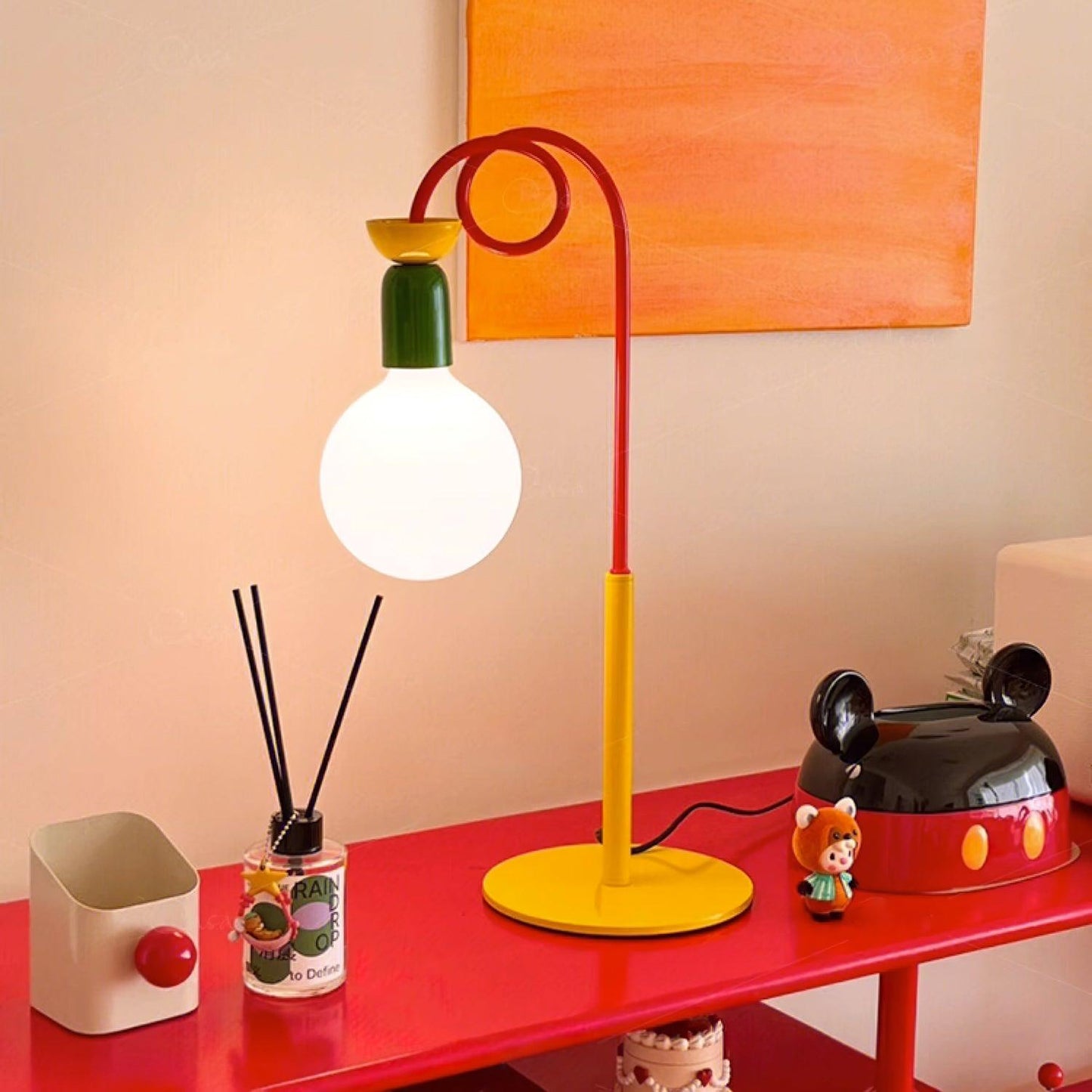 Circulo Play Table Lamp | Geometric Design | Red, Green, Yellow Accents