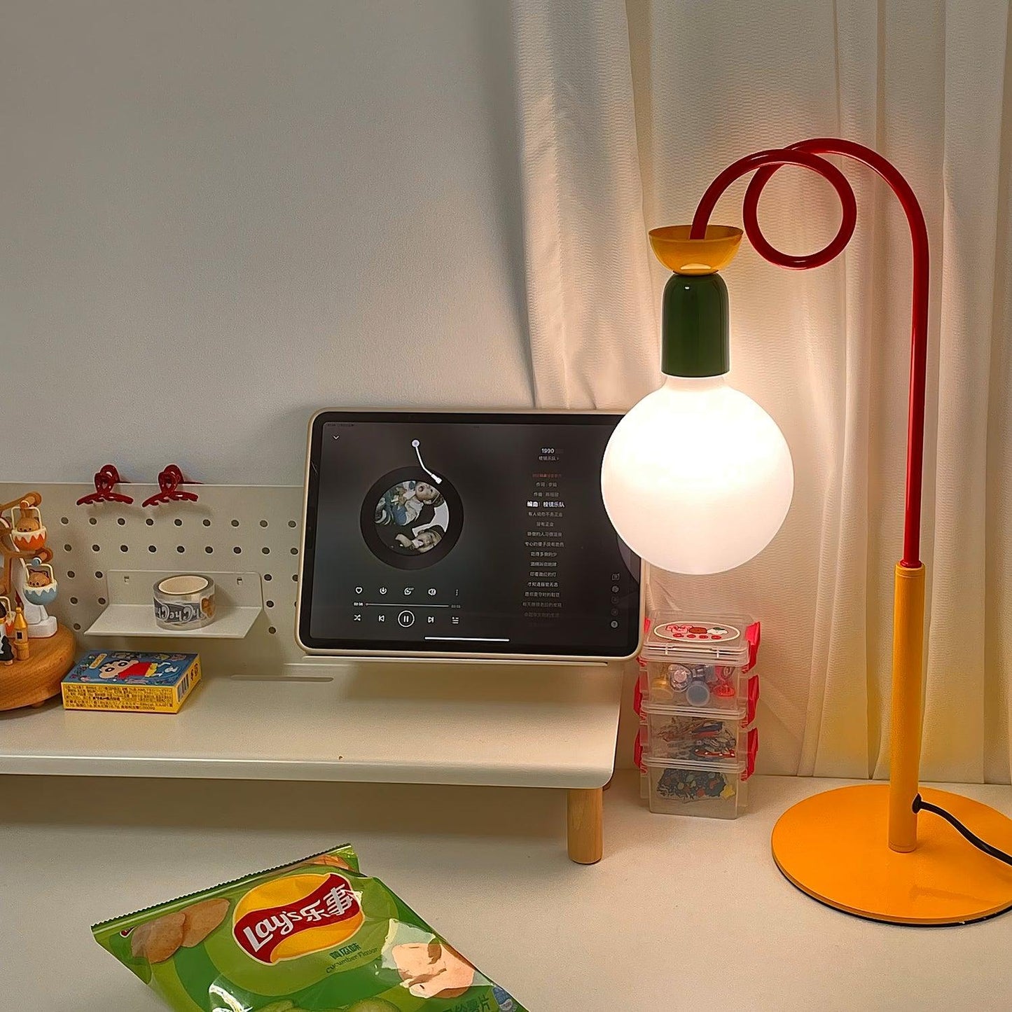 Circulo Play Table Lamp | Geometric Design | Red, Green, Yellow Accents