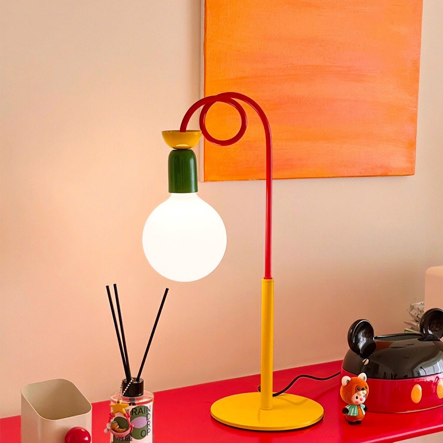 Circulo Play Table Lamp | Geometric Design | Red, Green, Yellow Accents