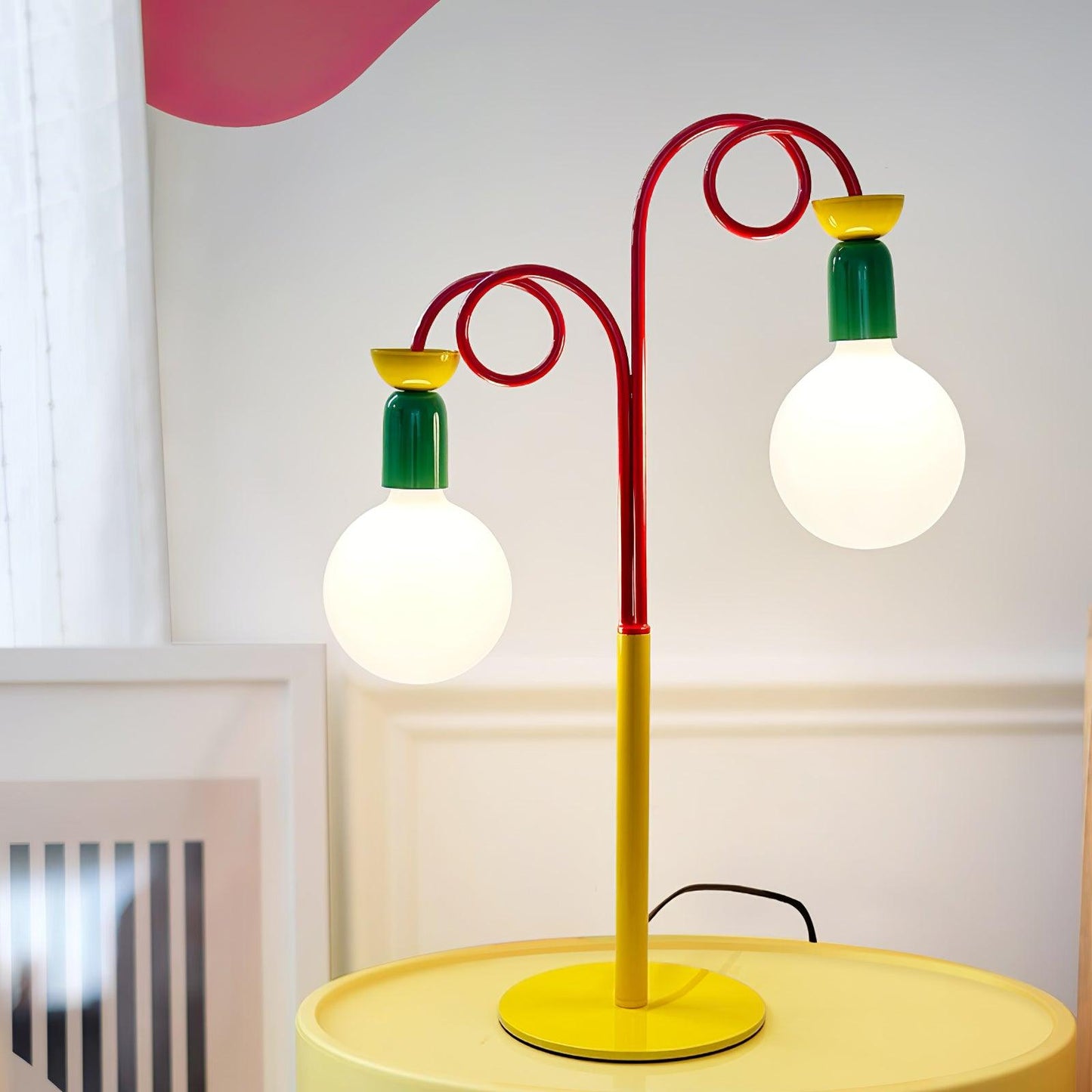 Circulo Play Table Lamp | Geometric Design | Red, Green, Yellow Accents