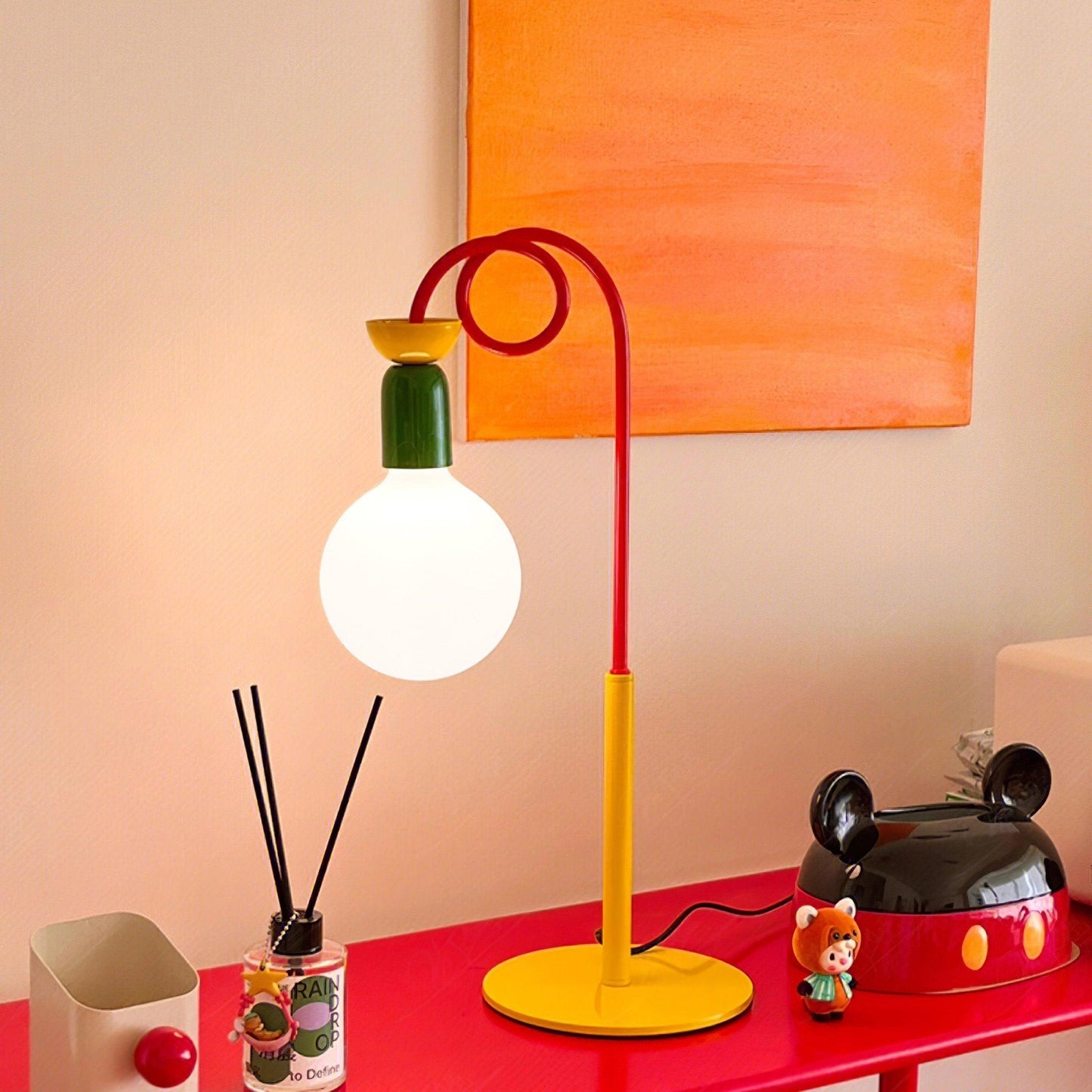 Circulo Play Table Lamp | Geometric Design | Red, Green, Yellow Accents