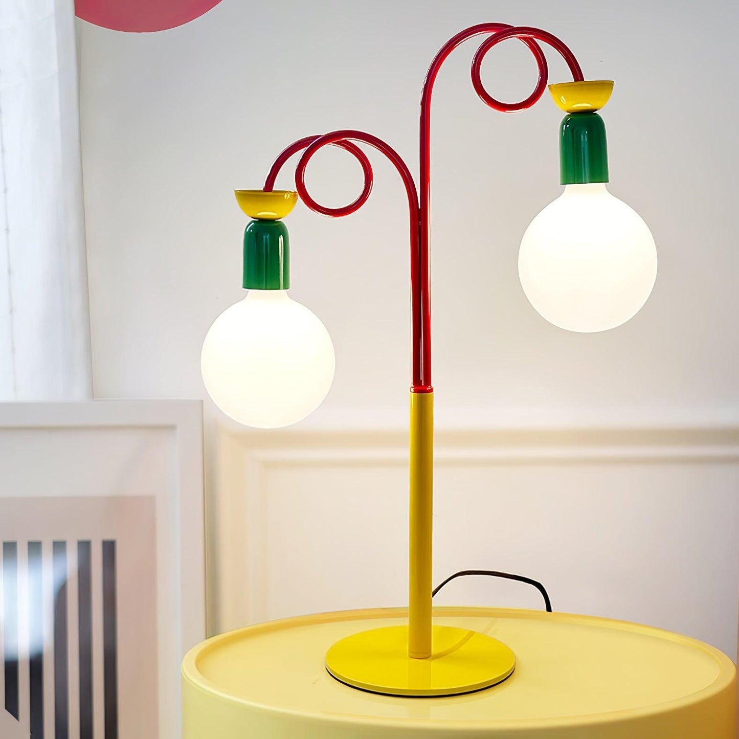 Circulo Play Table Lamp | Geometric Design | Red, Green, Yellow Accents