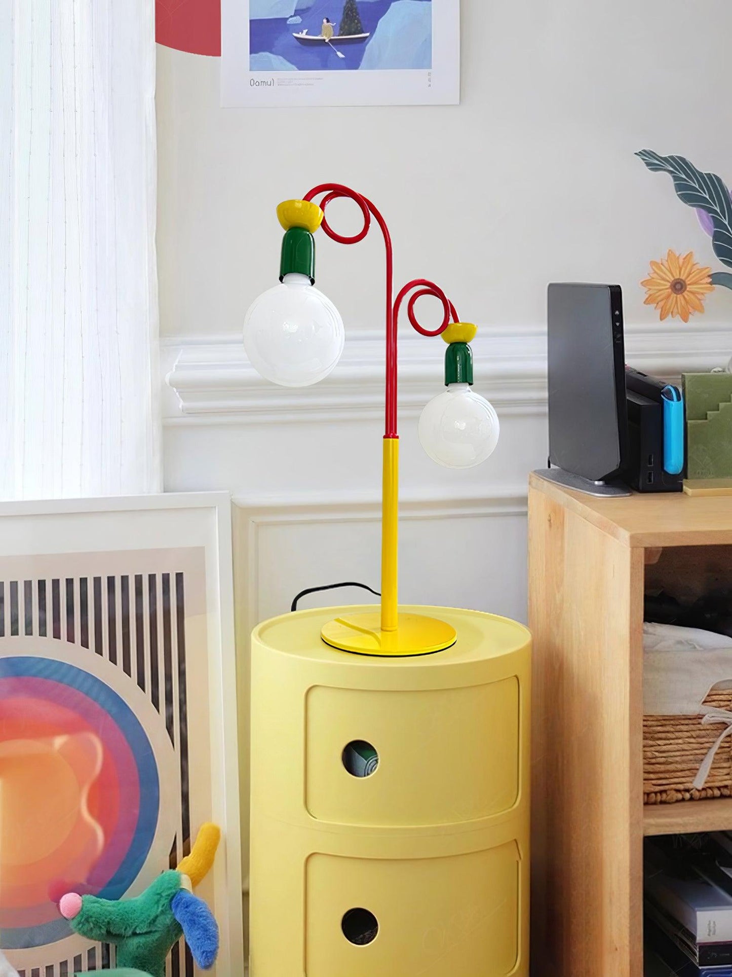 Circulo Play Table Lamp | Geometric Design | Red, Green, Yellow Accents