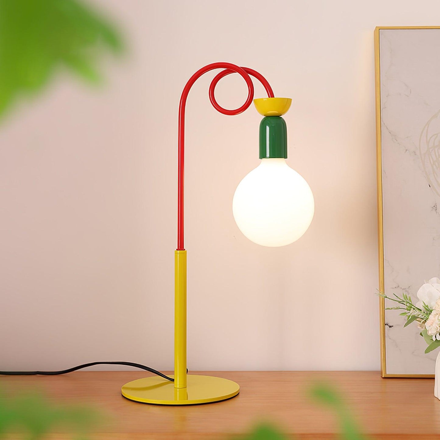 Circulo Play Table Lamp | Geometric Design | Red, Green, Yellow Accents