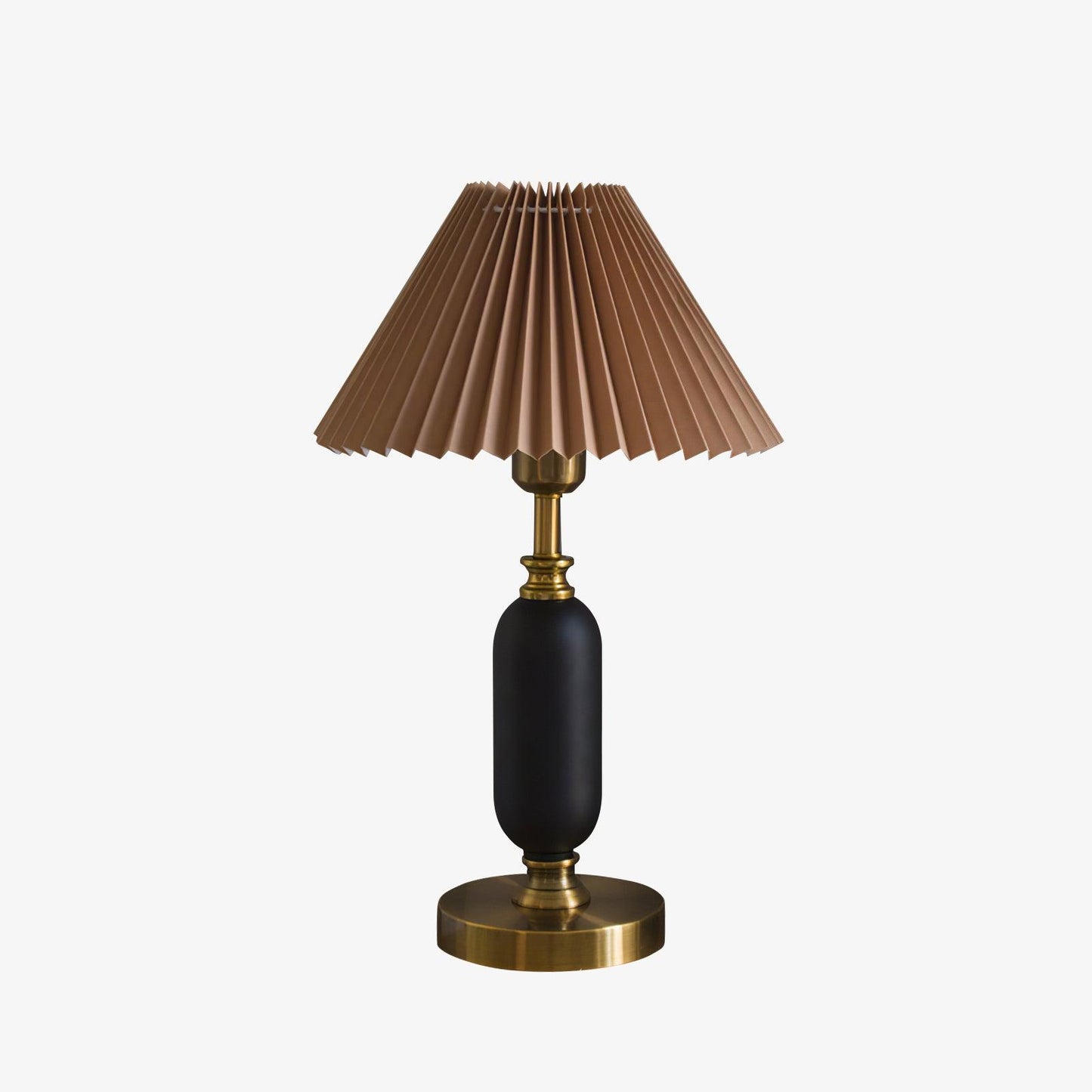 Classic Table Lamp | Metal, Iron, Fabric | Antique Brass Finish