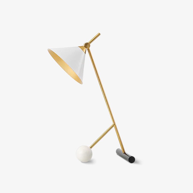 Cleo Table Lamp | Iron & Marble | Gold, Black, White