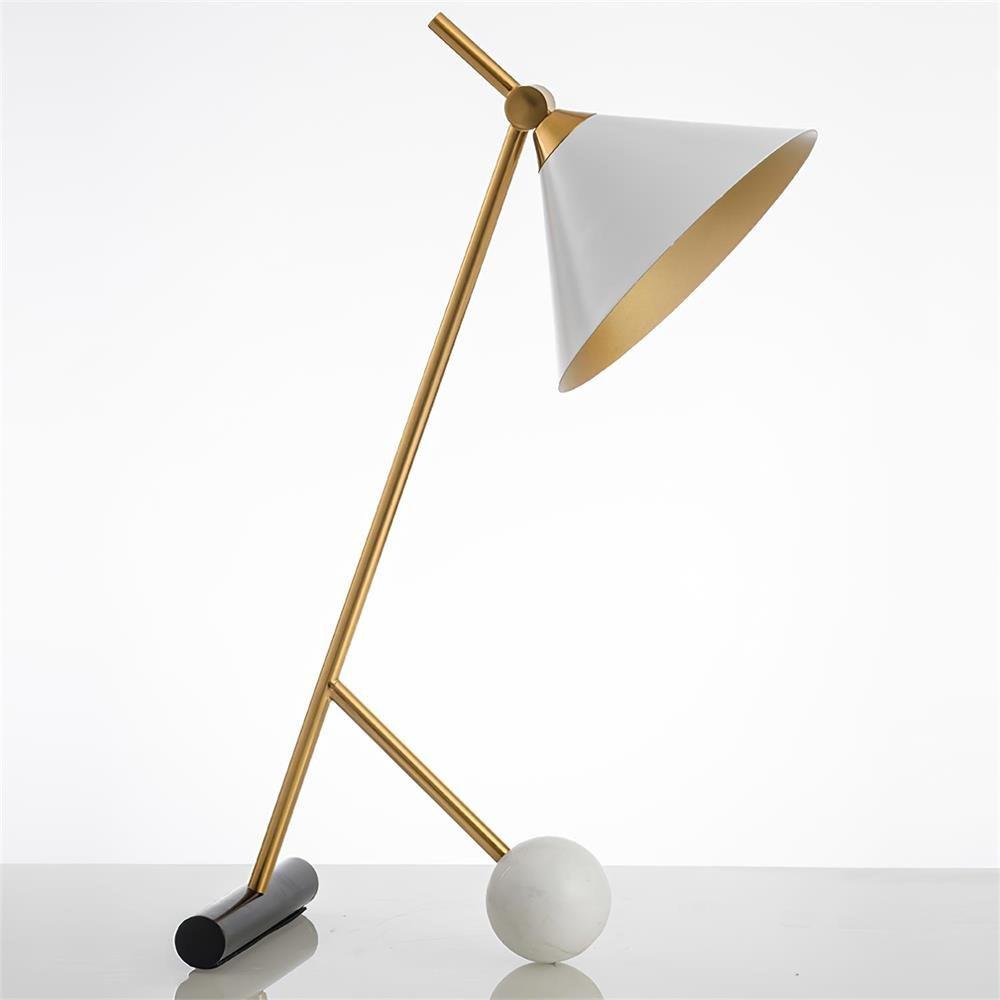 Cleo Table Lamp | Iron & Marble | Gold, Black, White
