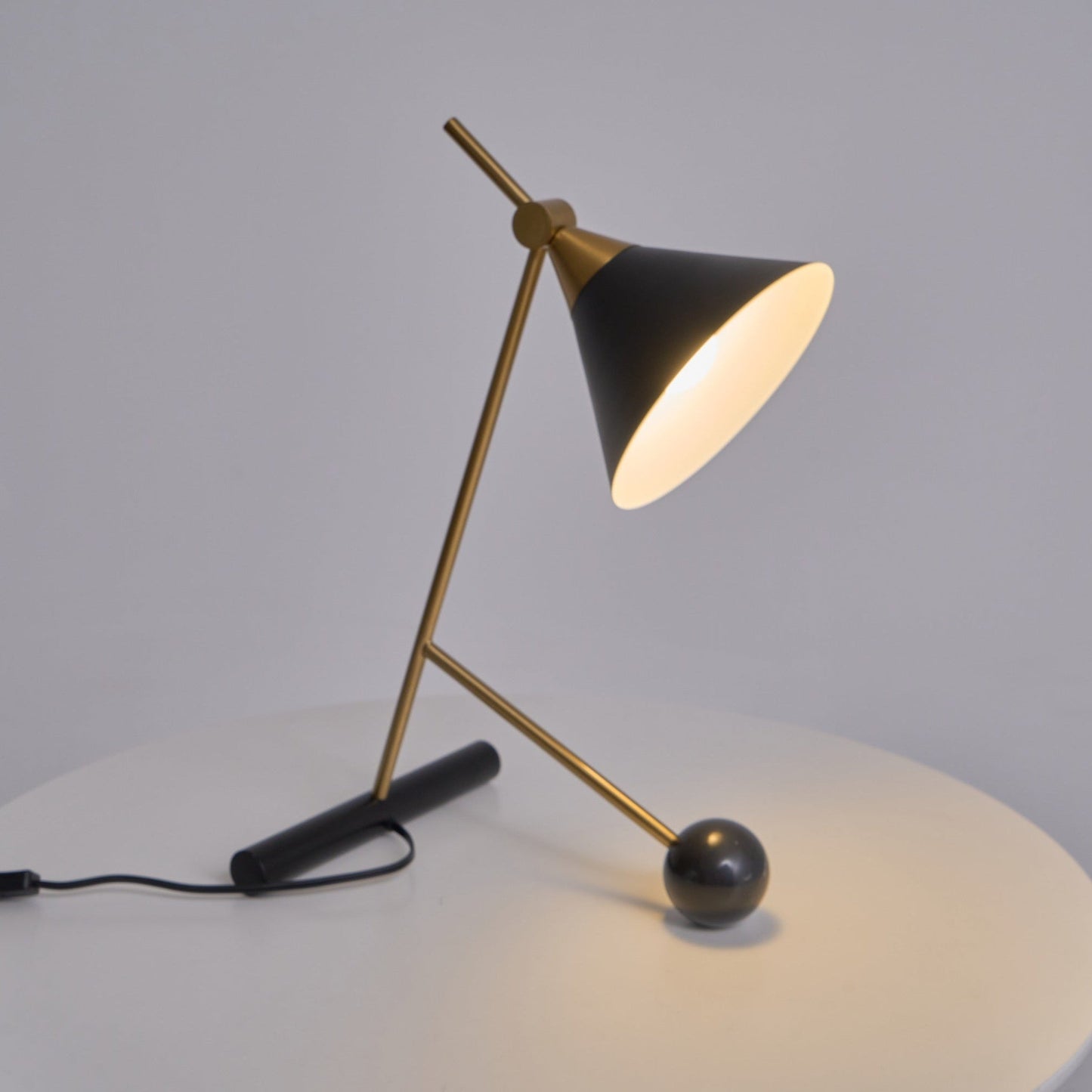Cleo Table Lamp | Iron & Marble | Gold, Black, White
