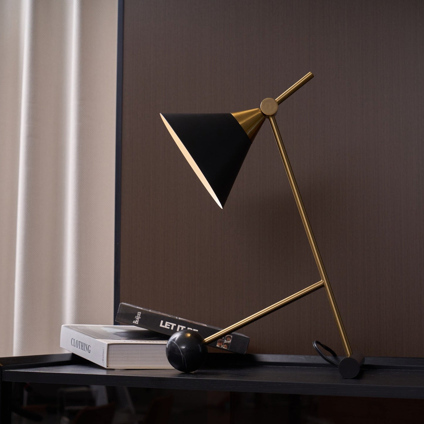 Cleo Table Lamp | Iron & Marble | Gold, Black, White