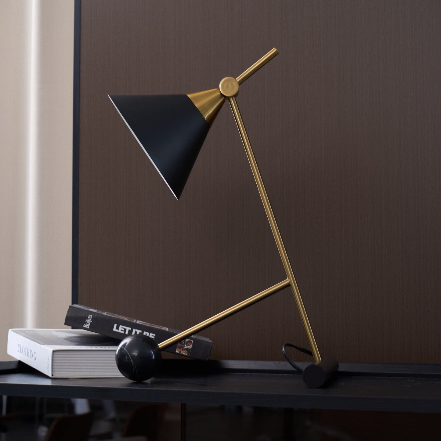 Cleo Table Lamp | Iron & Marble | Gold, Black, White
