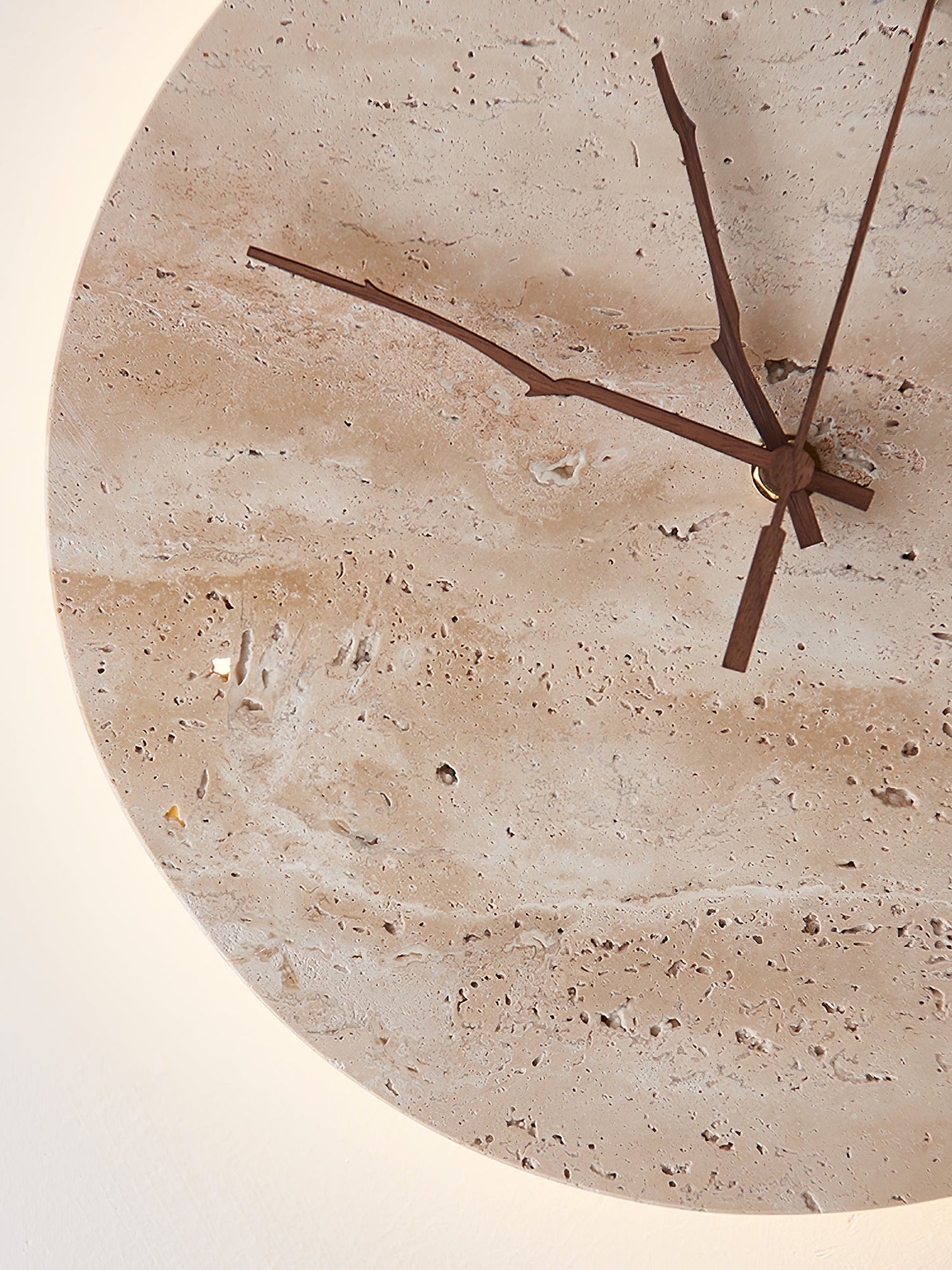 Clock Wall Lamp | Travertine Stone | Yellow