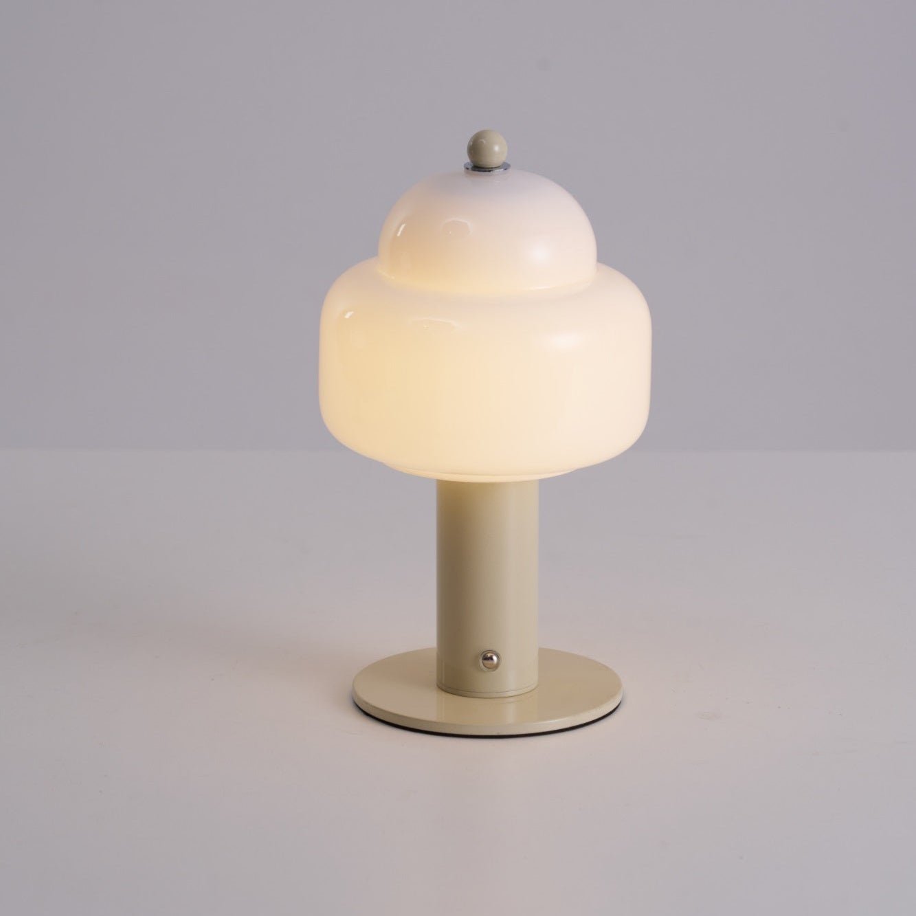 Cloud Dome Table Lamp | Frosted Glass & Metal | Black/Beige