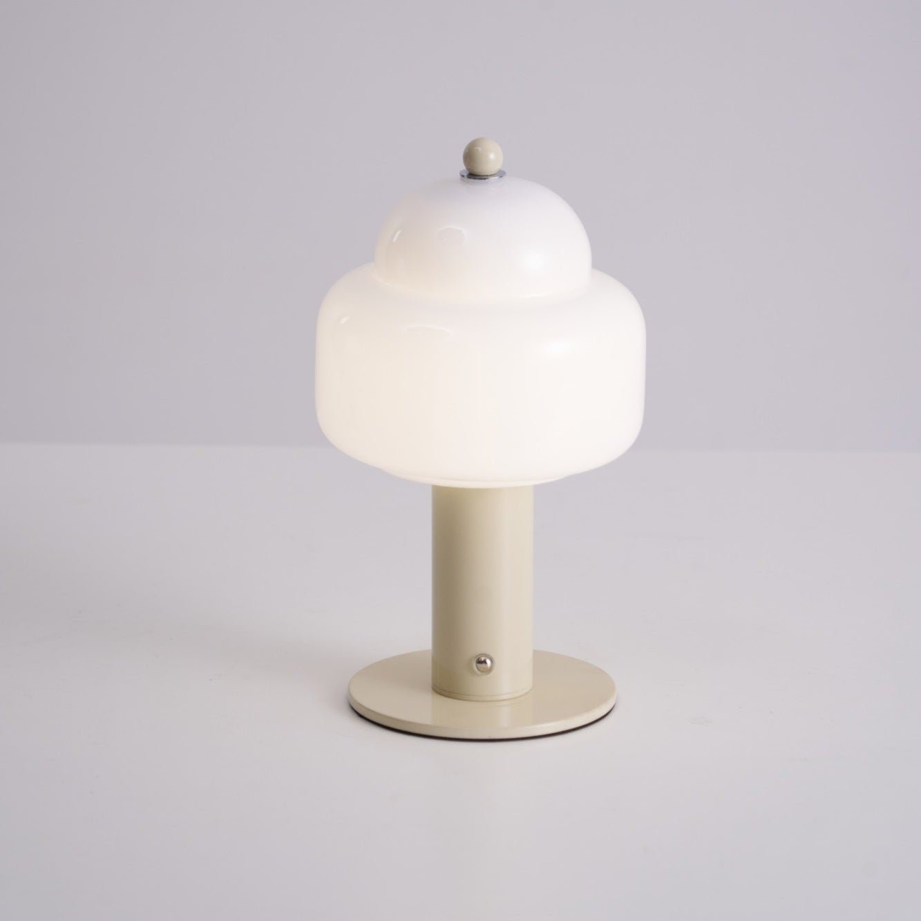 Cloud Dome Table Lamp | Frosted Glass & Metal | Black/Beige